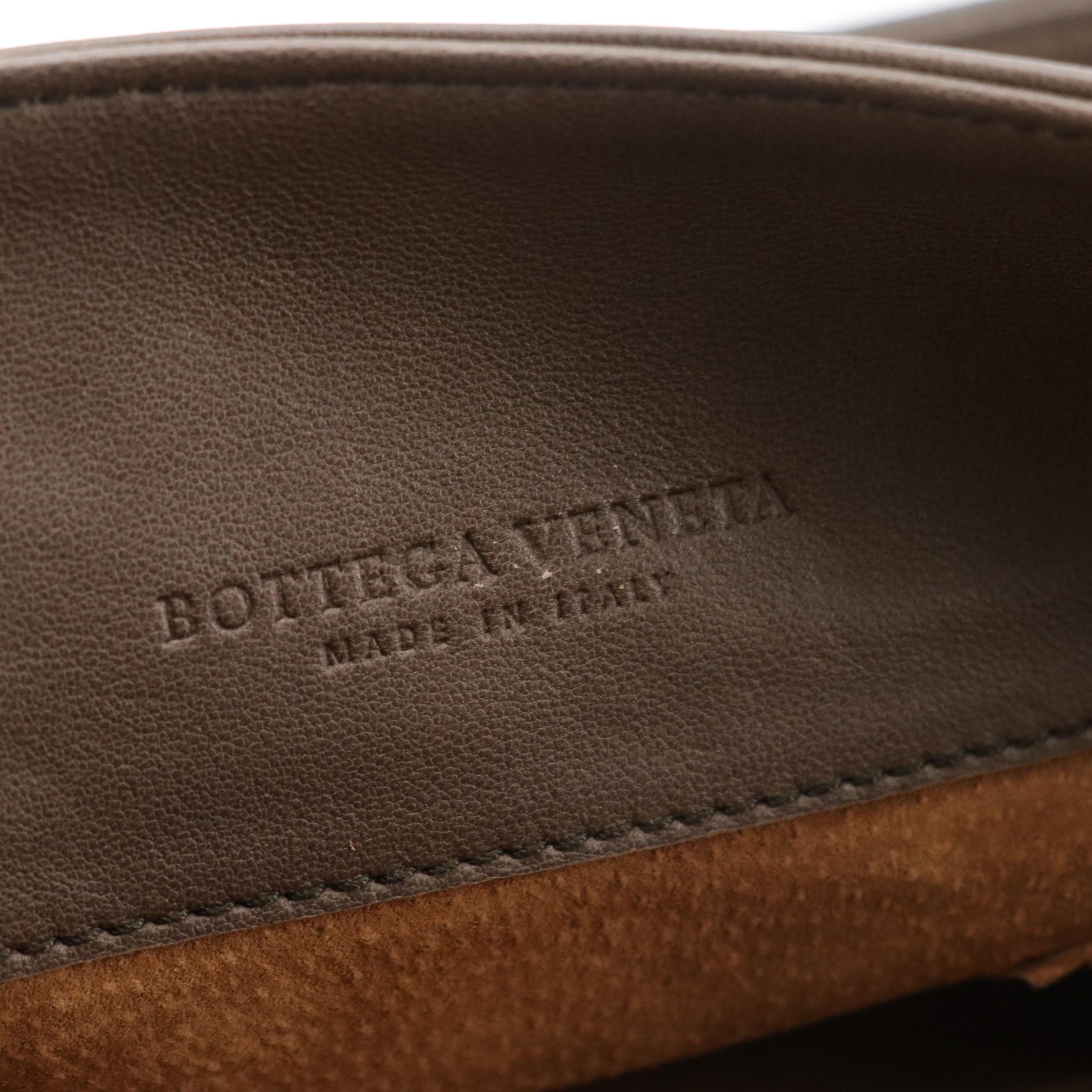 Bottega Veneta Old Petra Napoli Shoulder Bag in Calfskin and Intrecciato Leather