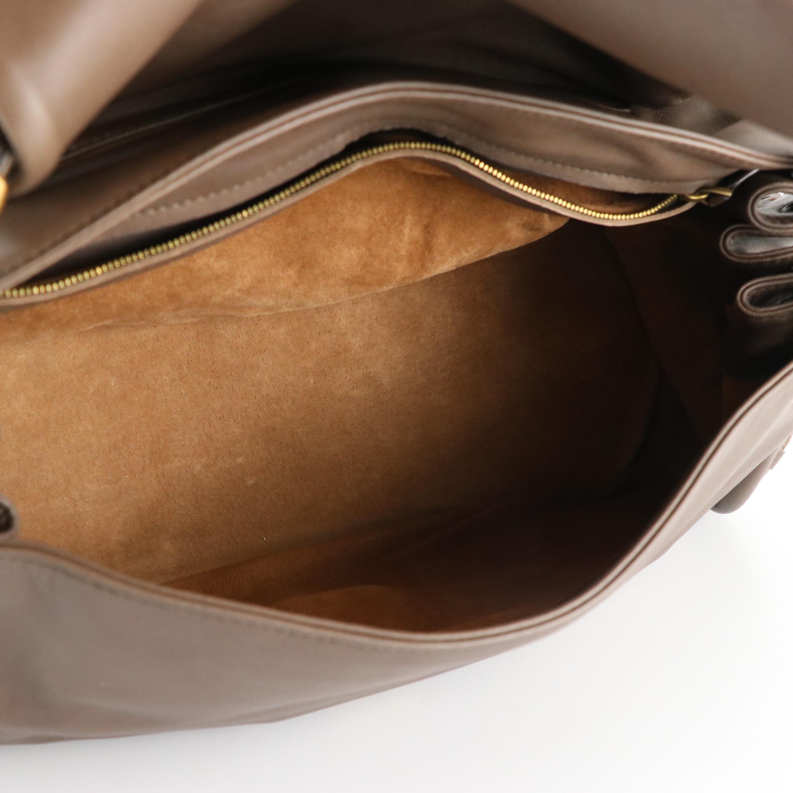 Bottega Veneta Old Petra Napoli Shoulder Bag in Calfskin and Intrecciato Leather