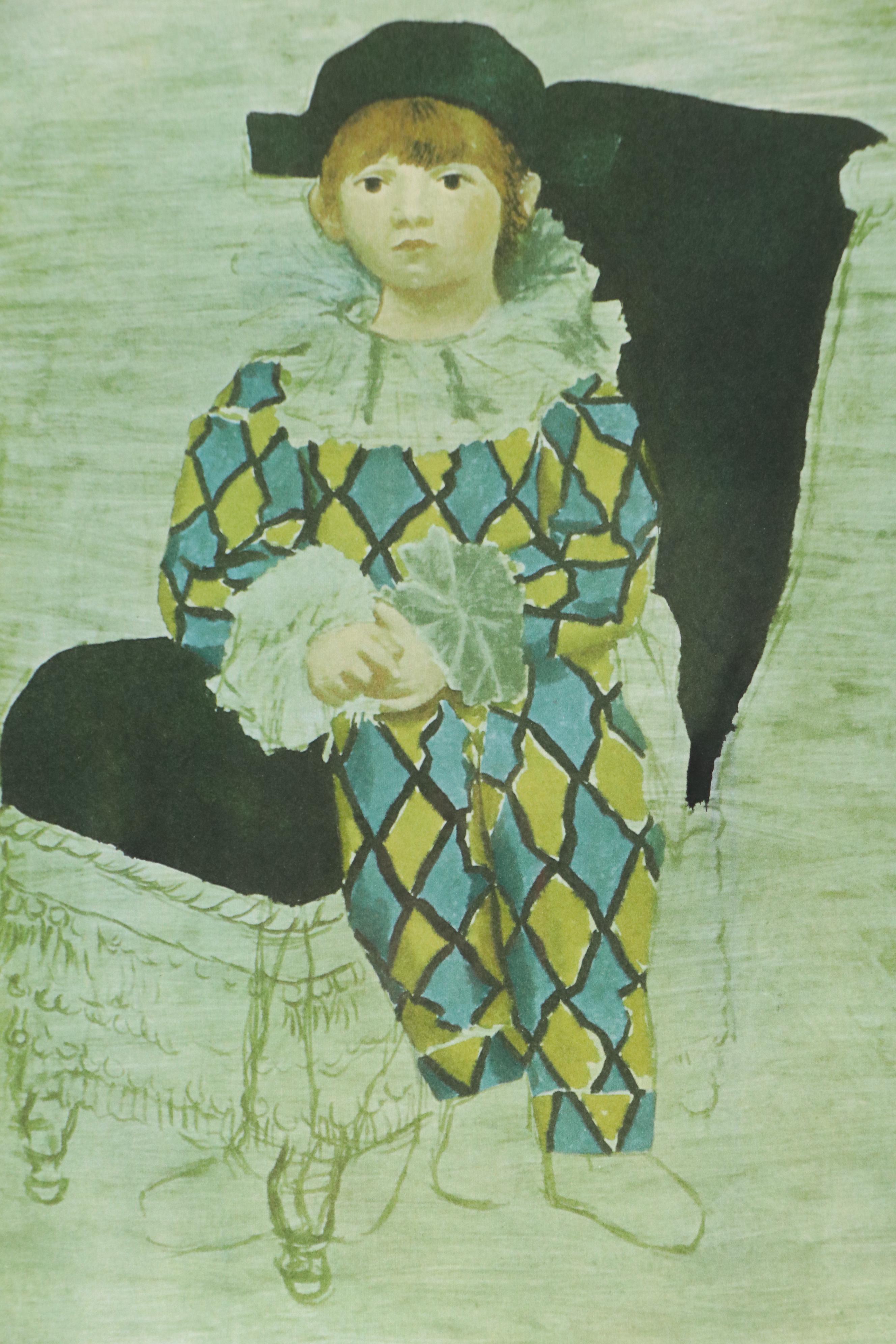 After Pablo Picasso Chromolithograph "Paul en Arlequin," 1994