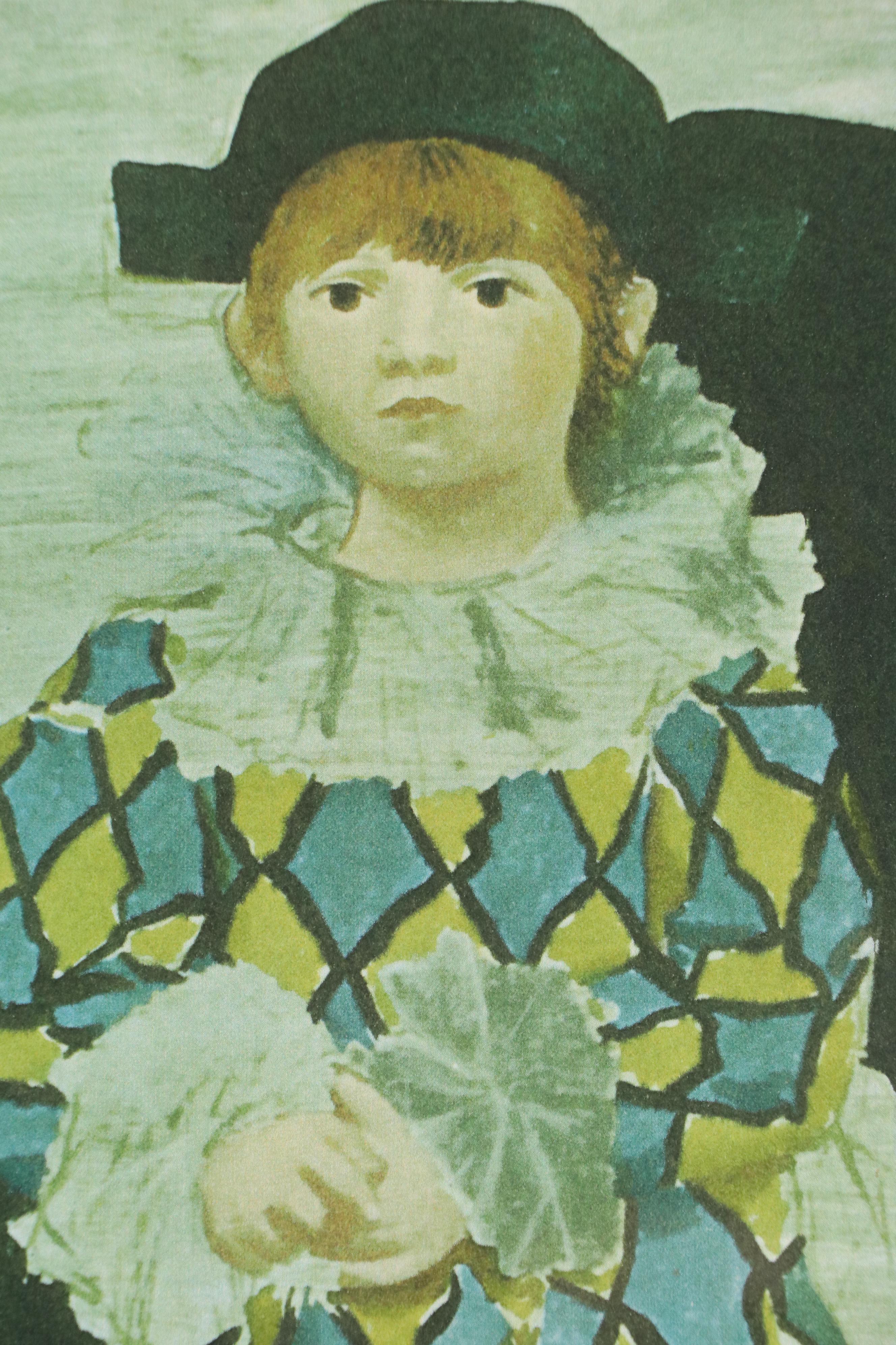 After Pablo Picasso Chromolithograph "Paul en Arlequin," 1994