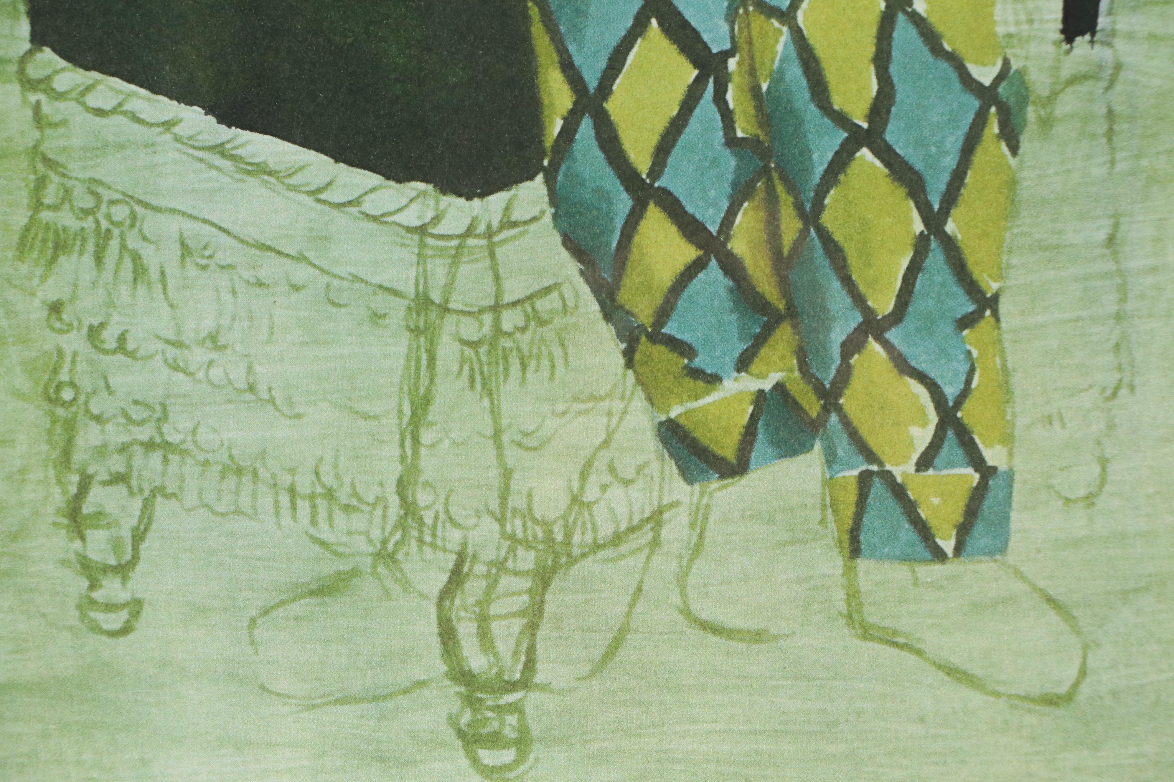 After Pablo Picasso Chromolithograph "Paul en Arlequin," 1994