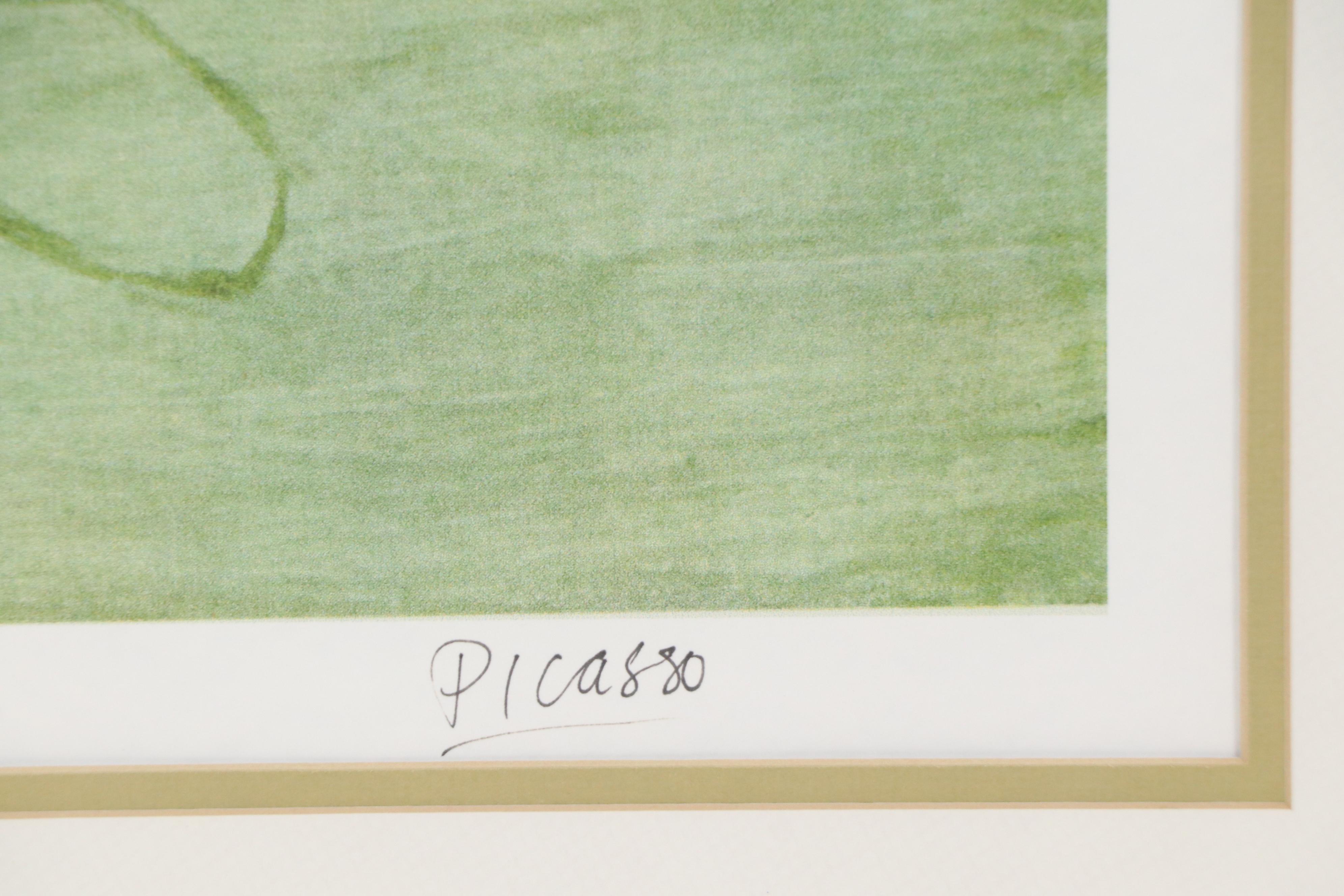 After Pablo Picasso Chromolithograph "Paul en Arlequin," 1994