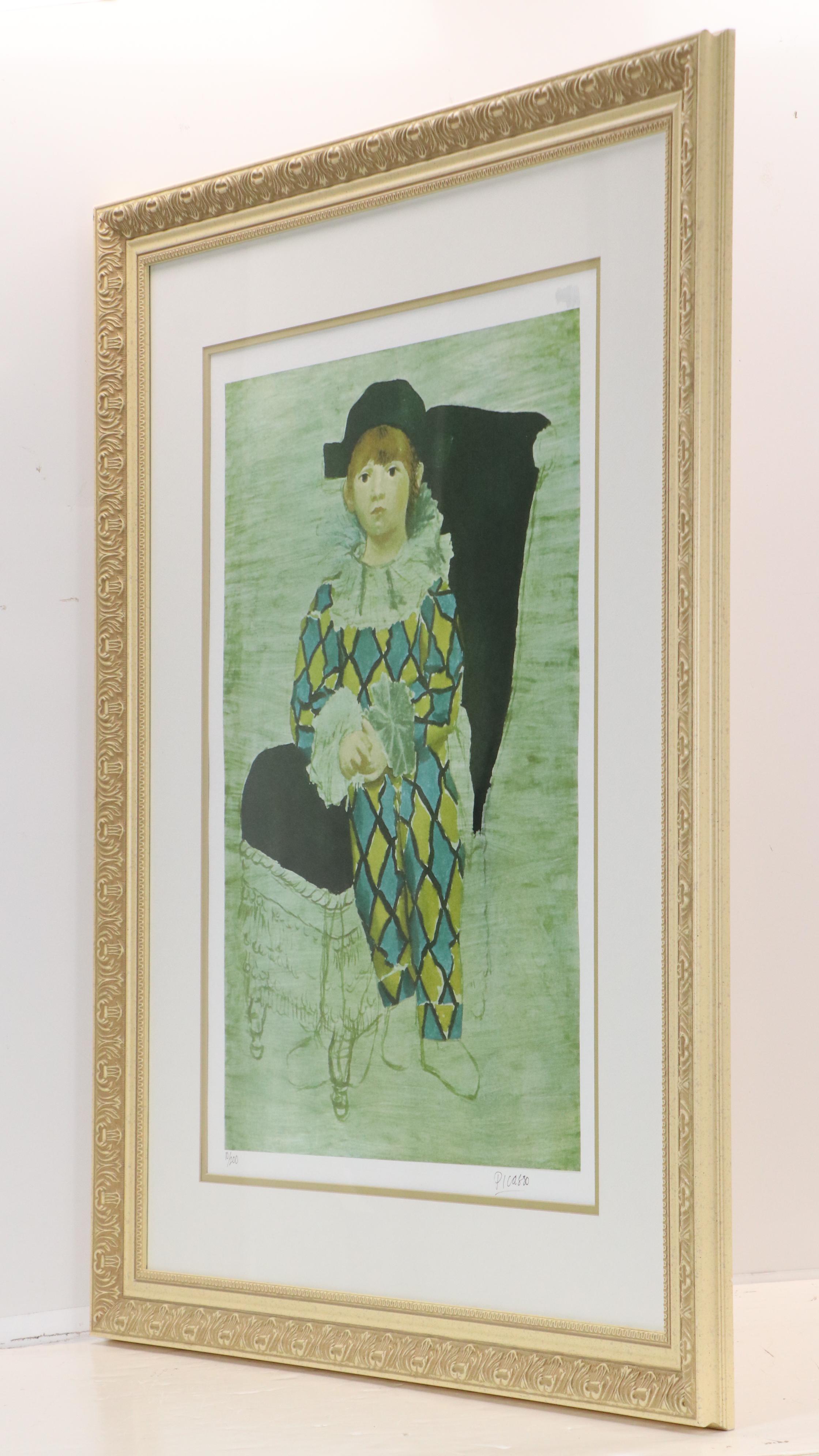 After Pablo Picasso Chromolithograph "Paul en Arlequin," 1994