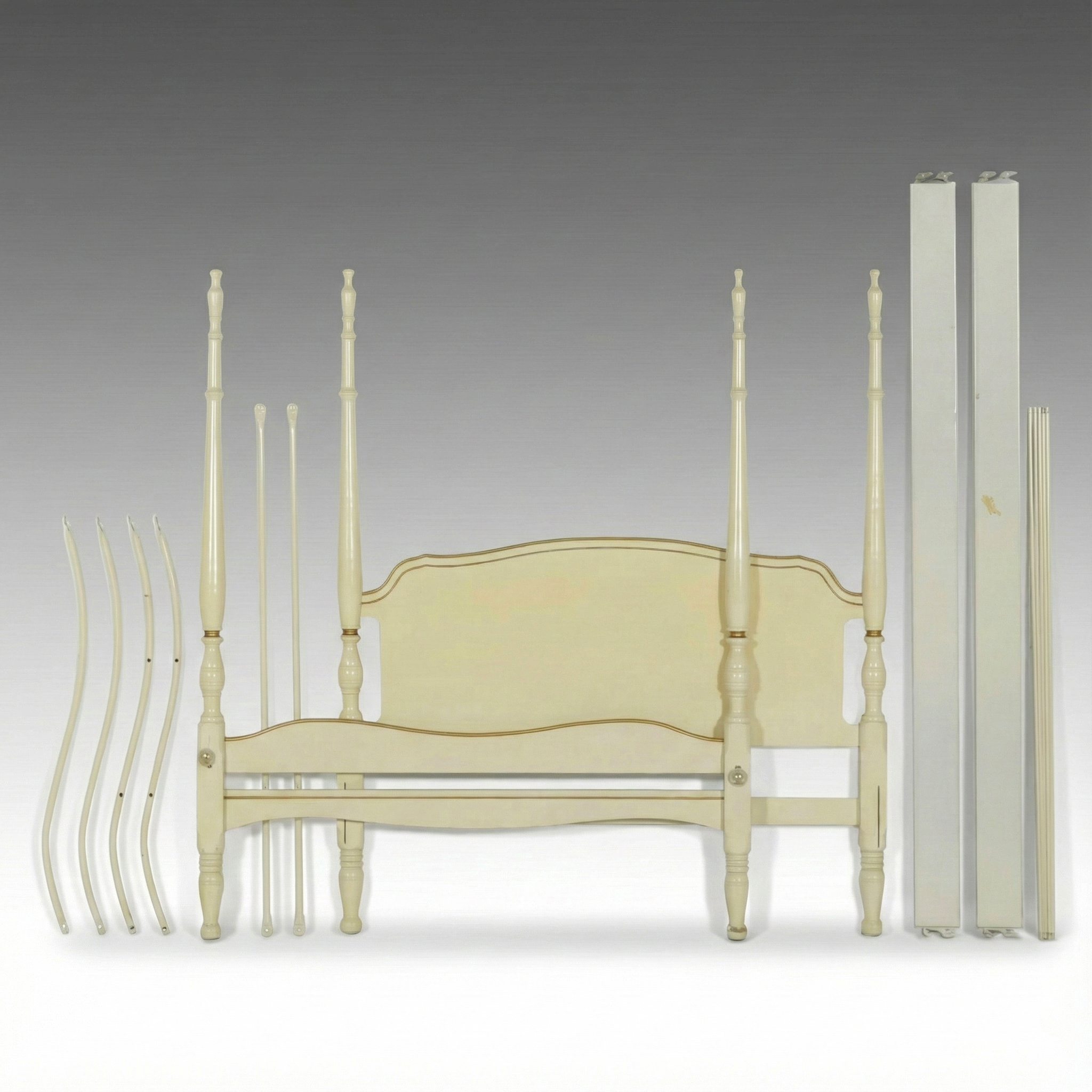 Dixie Painted Four-Poster Canopy Full Size Bed Frame