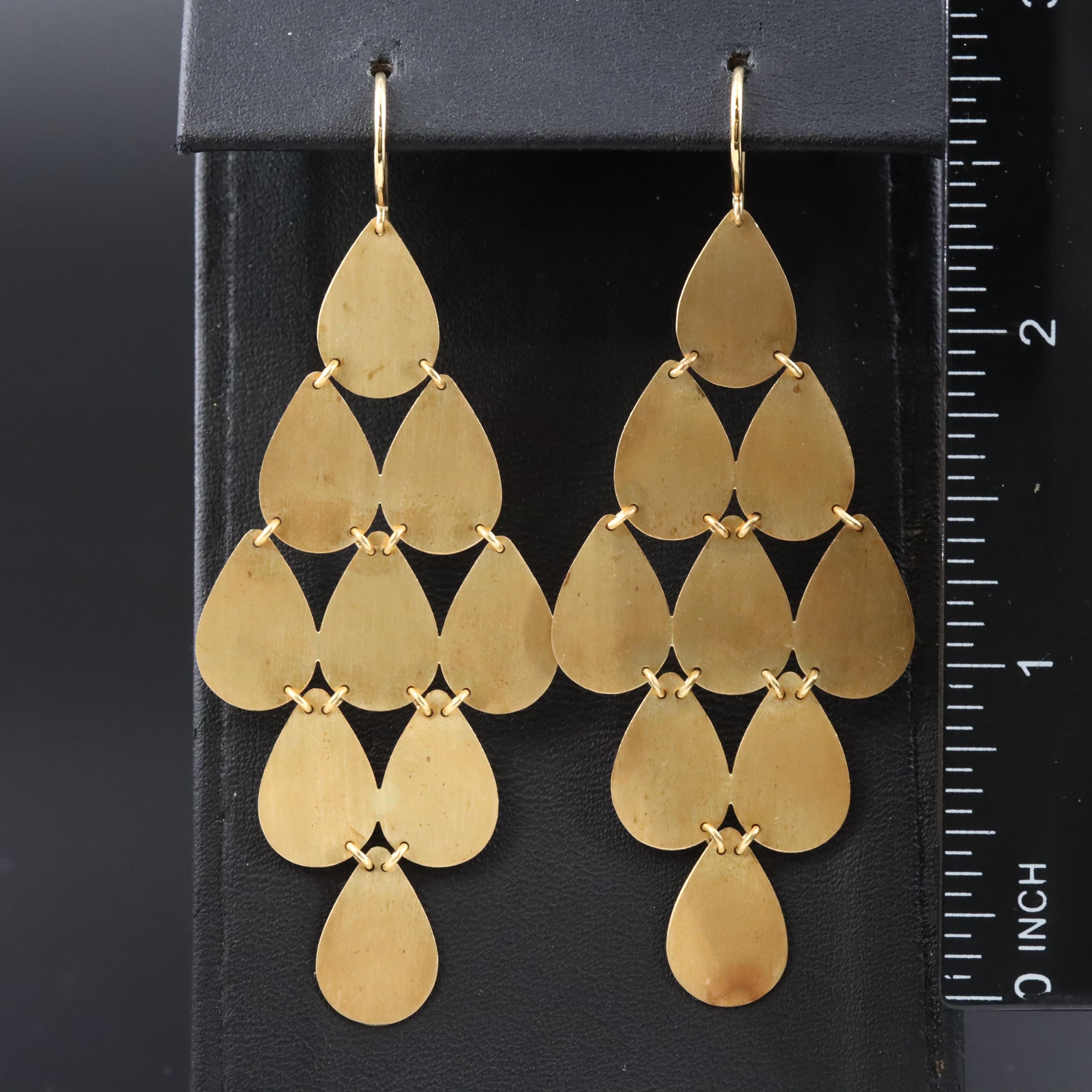 18K Tiered Drop Earrings
