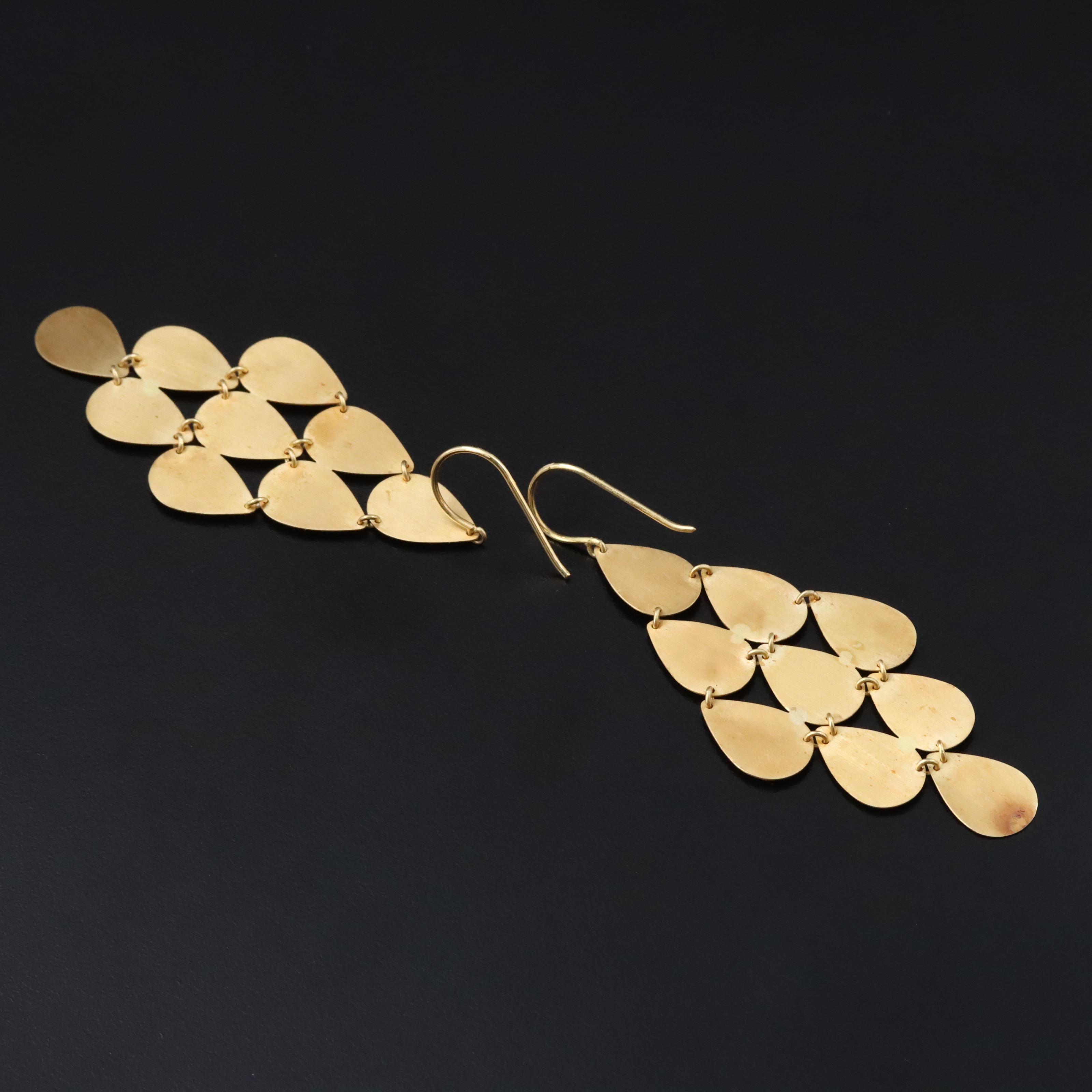 18K Tiered Drop Earrings