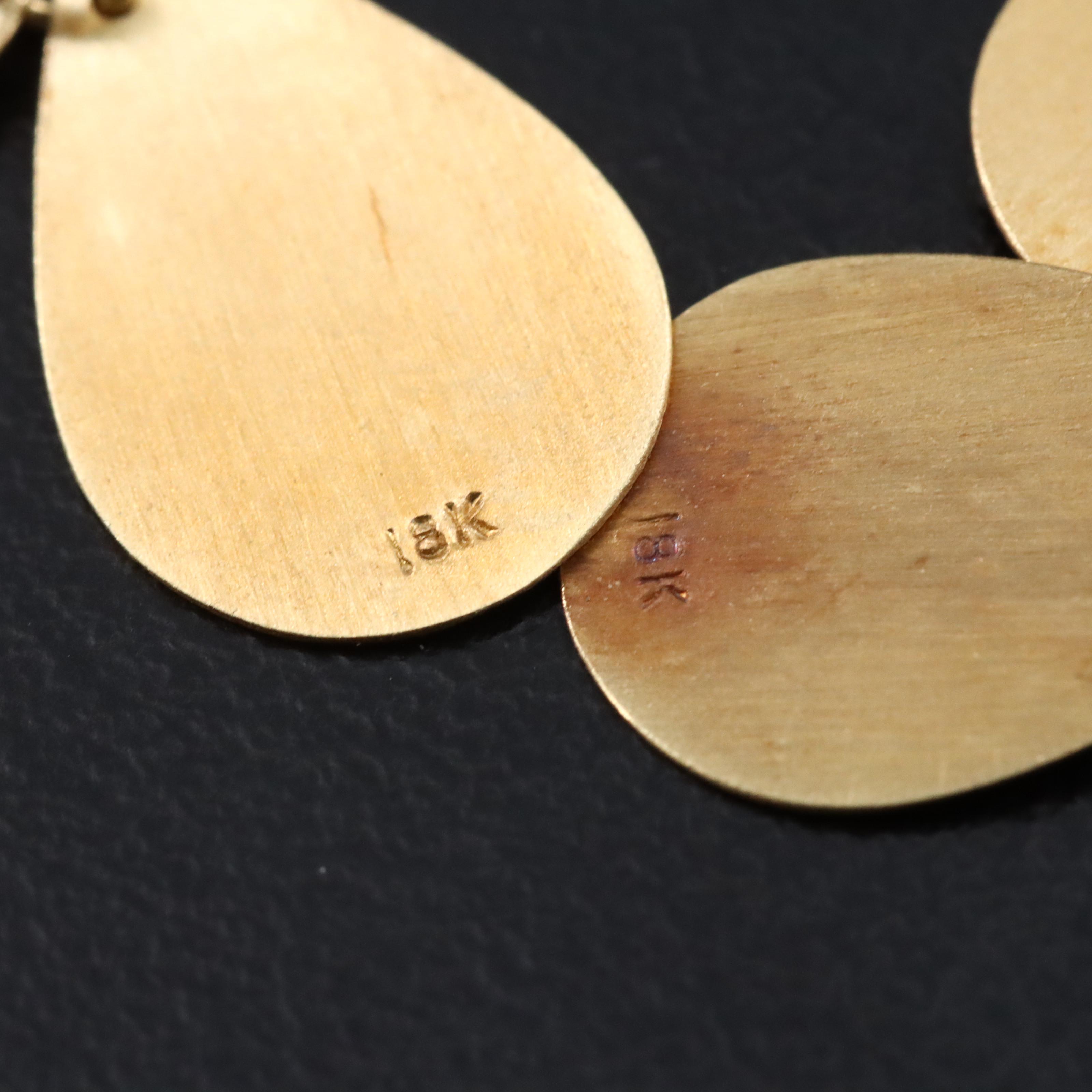 18K Tiered Drop Earrings