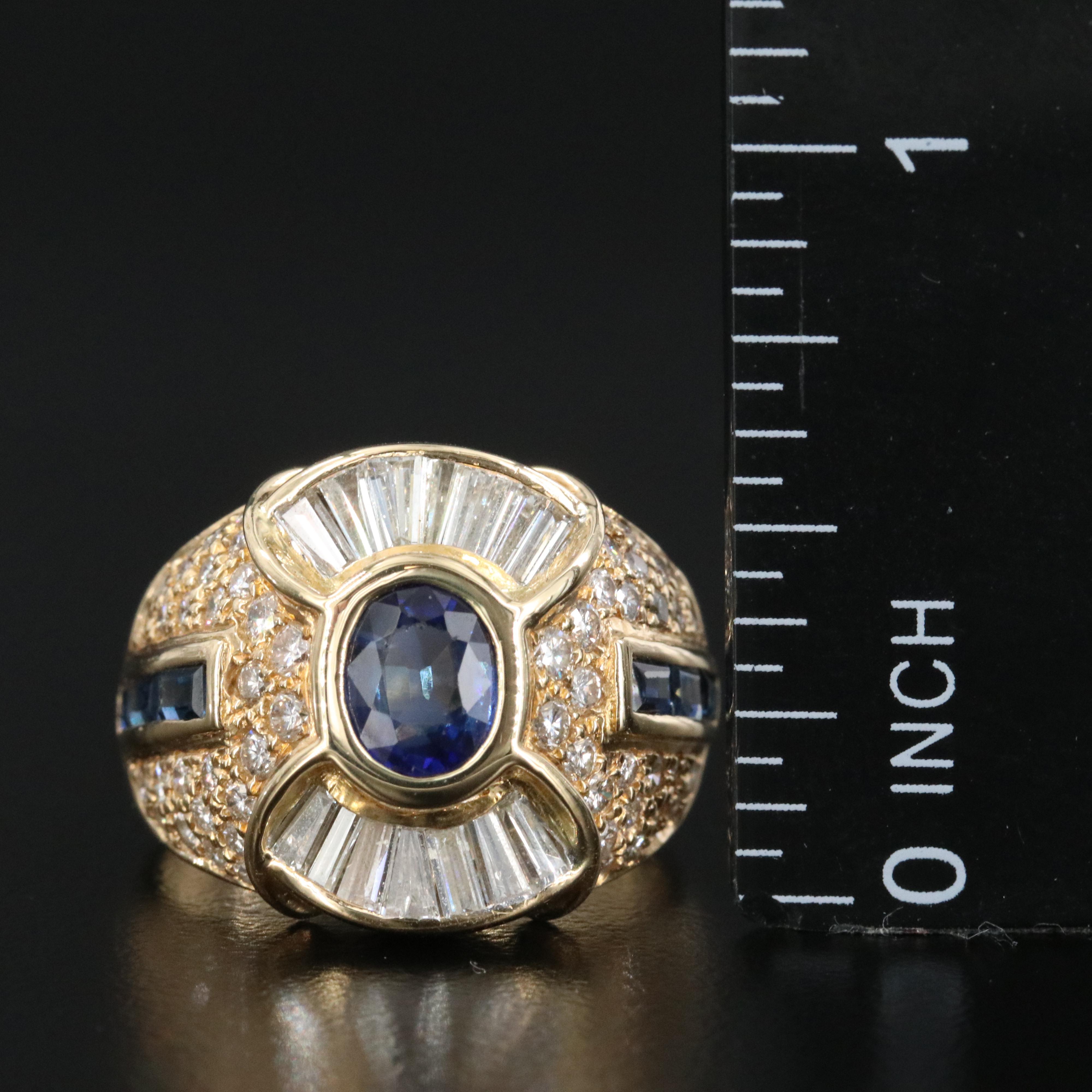 18K Sapphire and 1.45 CTW Diamond Ring