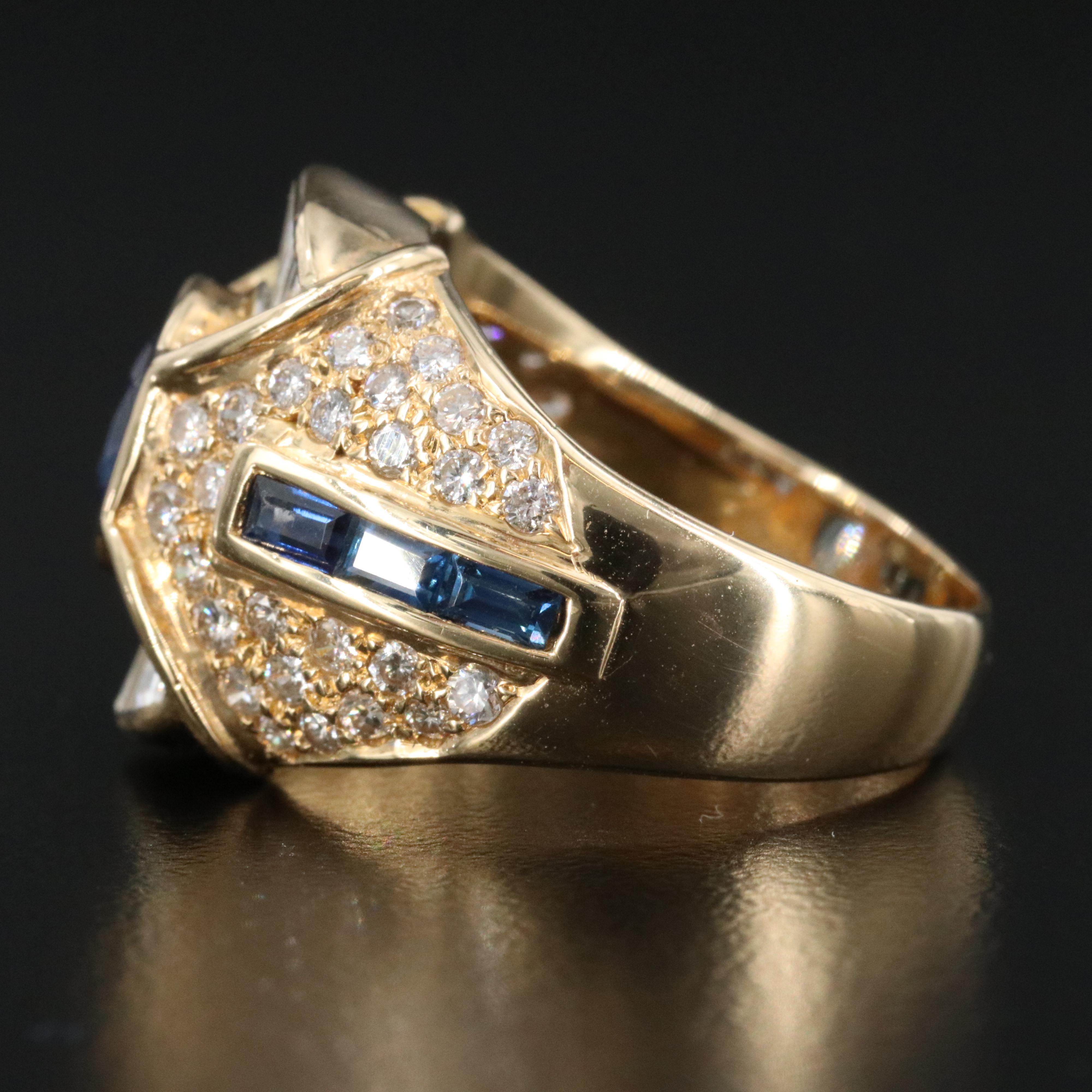 18K Sapphire and 1.45 CTW Diamond Ring