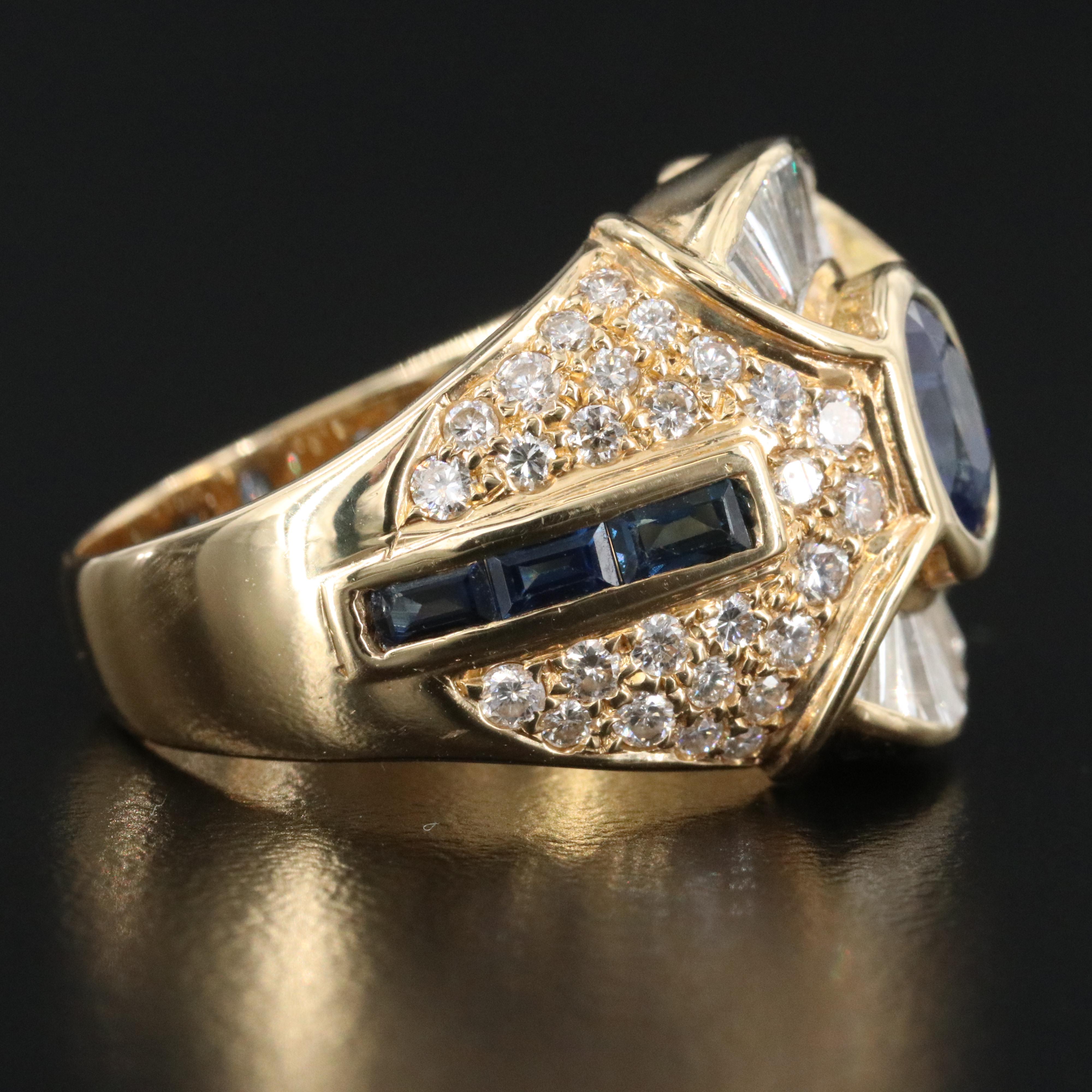 18K Sapphire and 1.45 CTW Diamond Ring