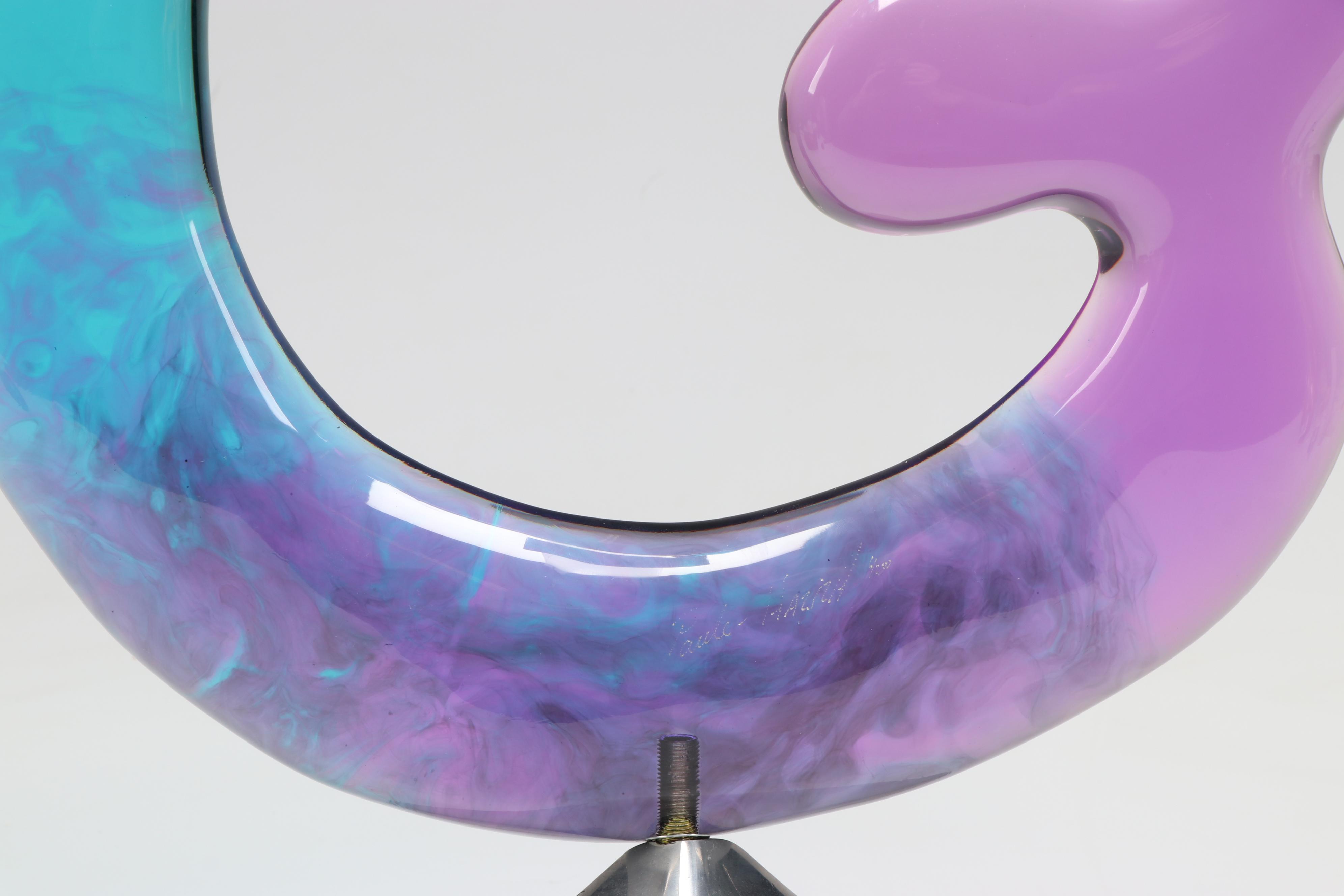 Shlomi Haziza Signed Resin on Acrylic Abstract Sculpture