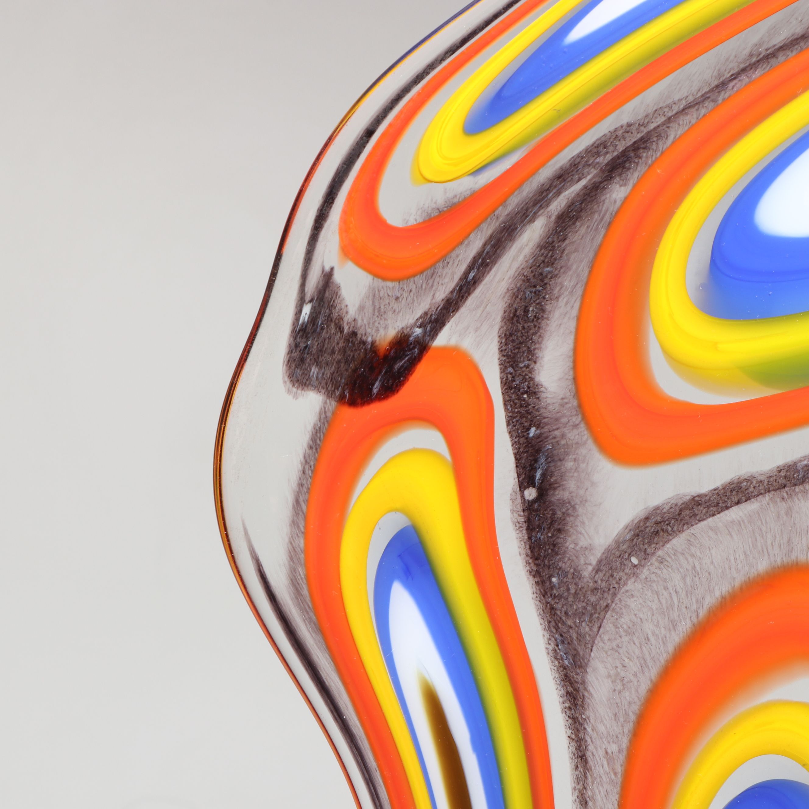 Artisan Signed L. Millard Freeform Blown Art Glass Charger, 1996