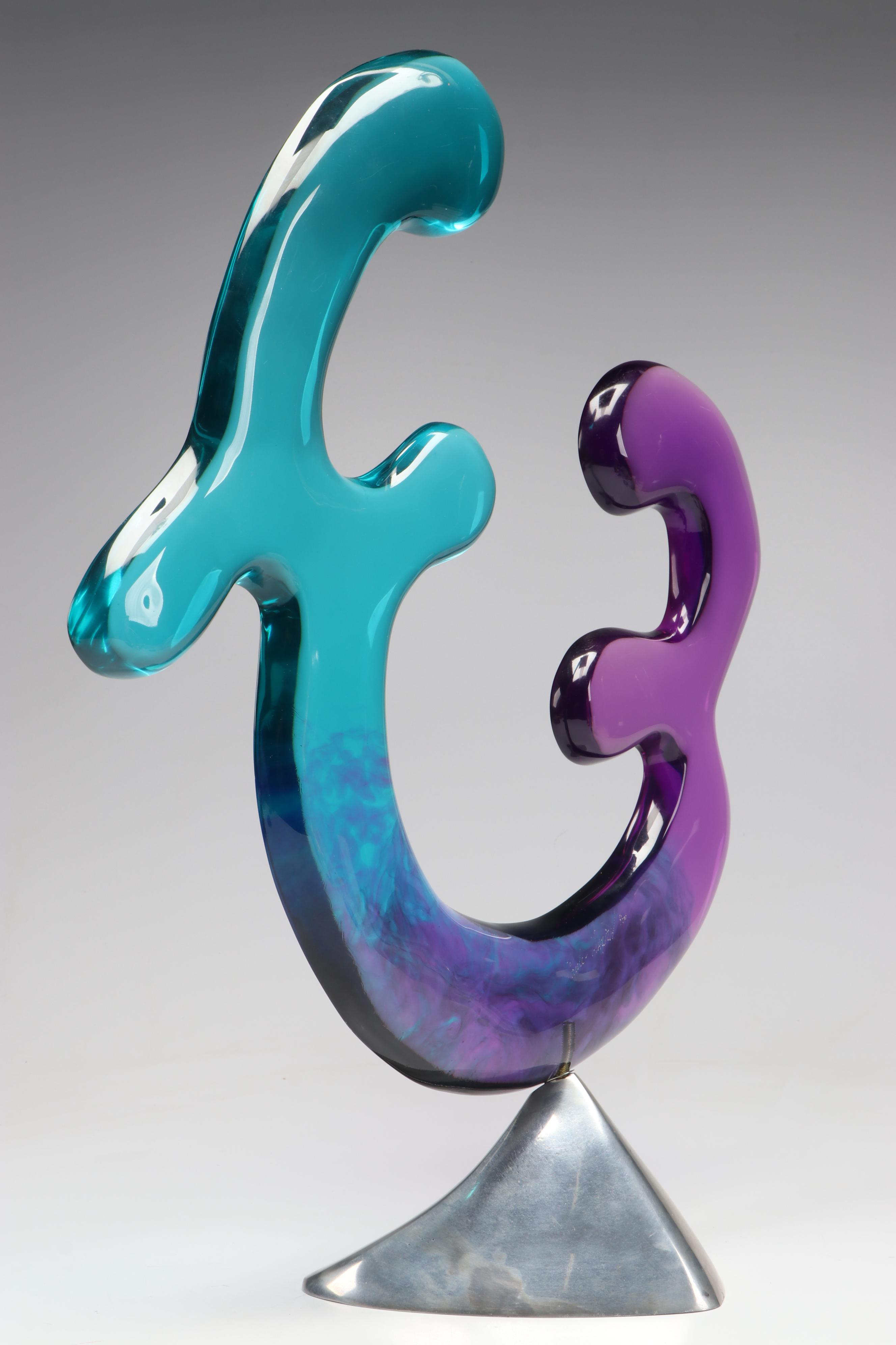 Shlomi Haziza Signed Resin on Acrylic Abstract Sculpture