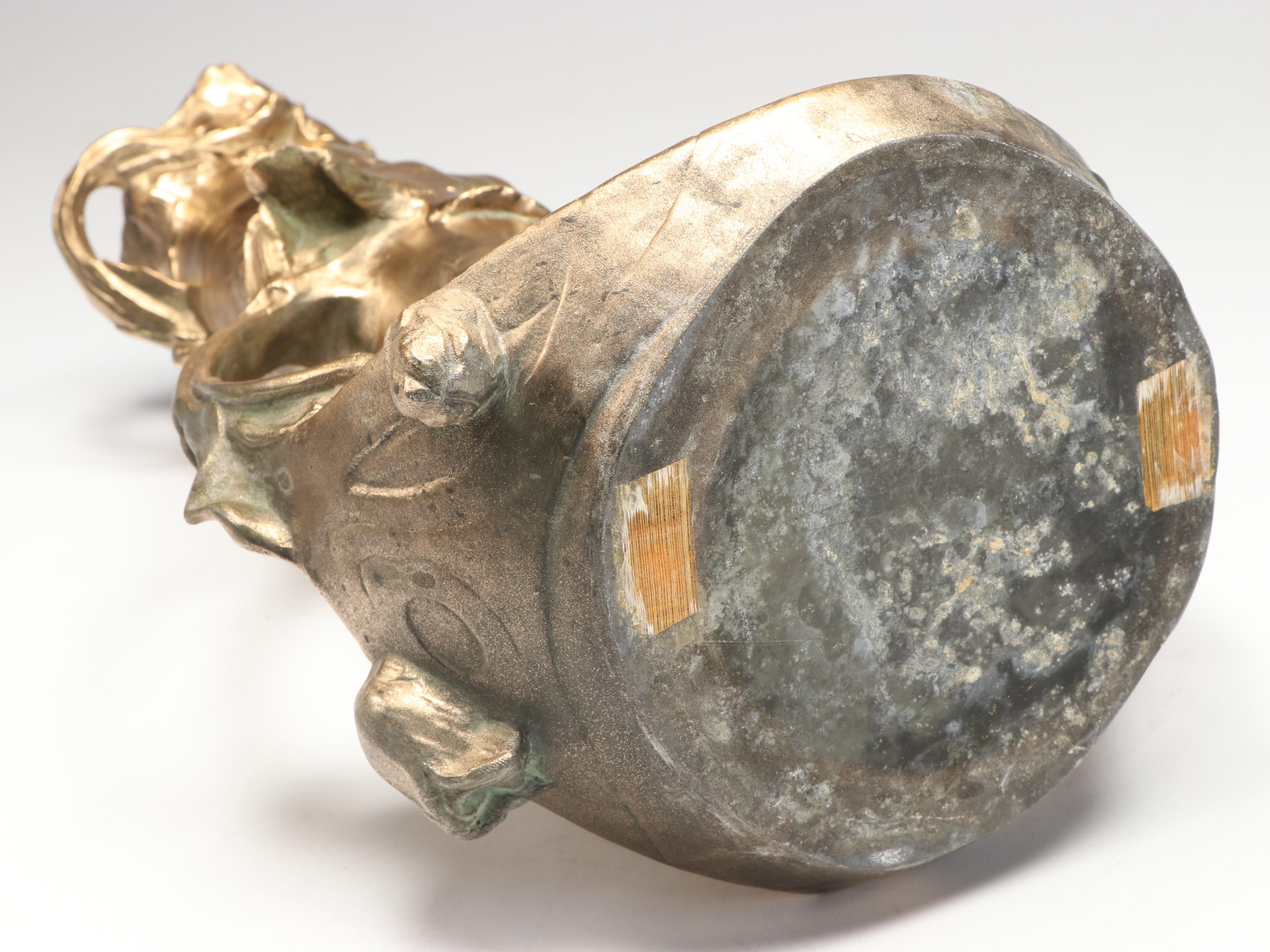 Art Nouveau Style Gilded Metal Vase, Late 19th/Early 20th Century