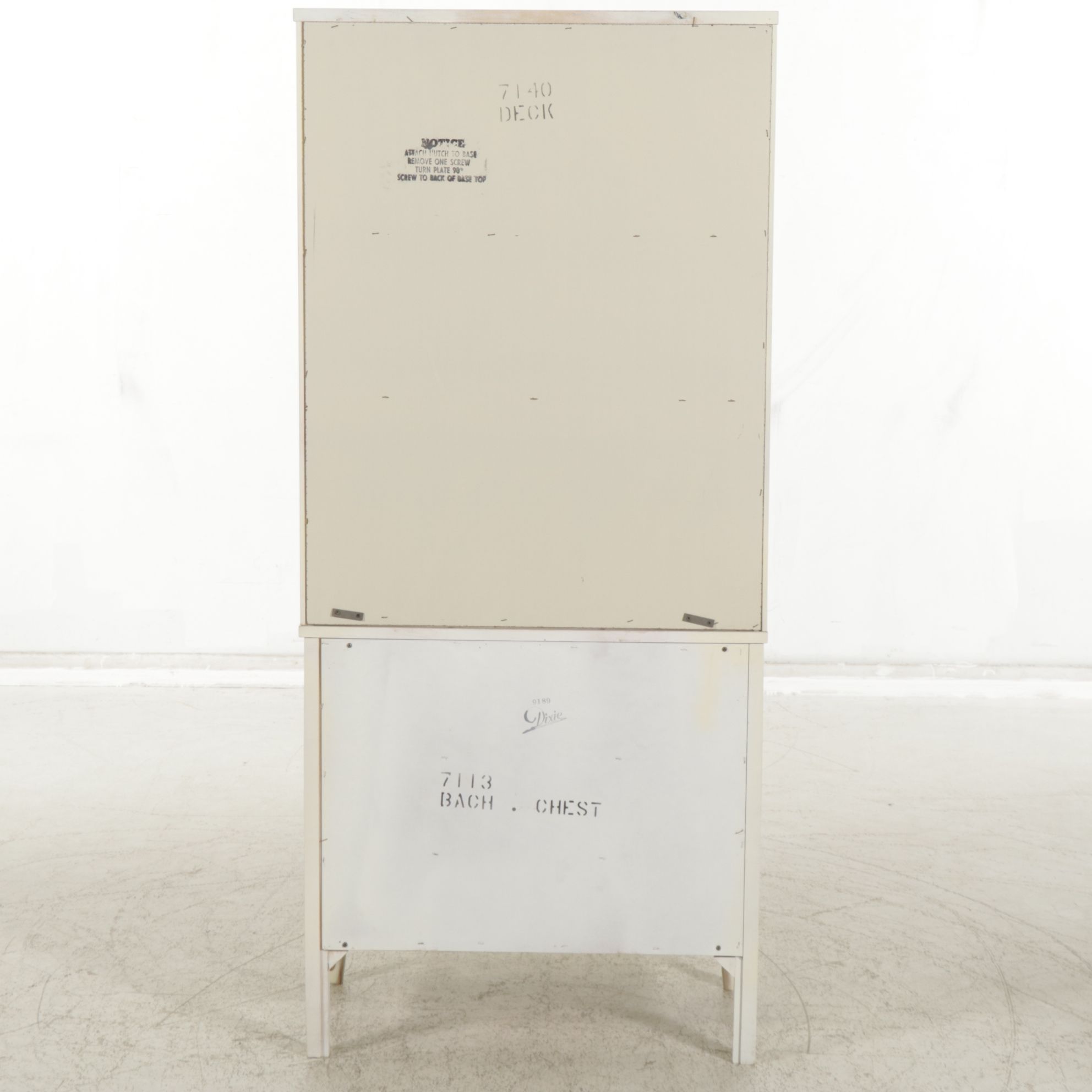 Dixie Furniture French Provincial Style Painted Wood Bachelor's Chest and Hutch