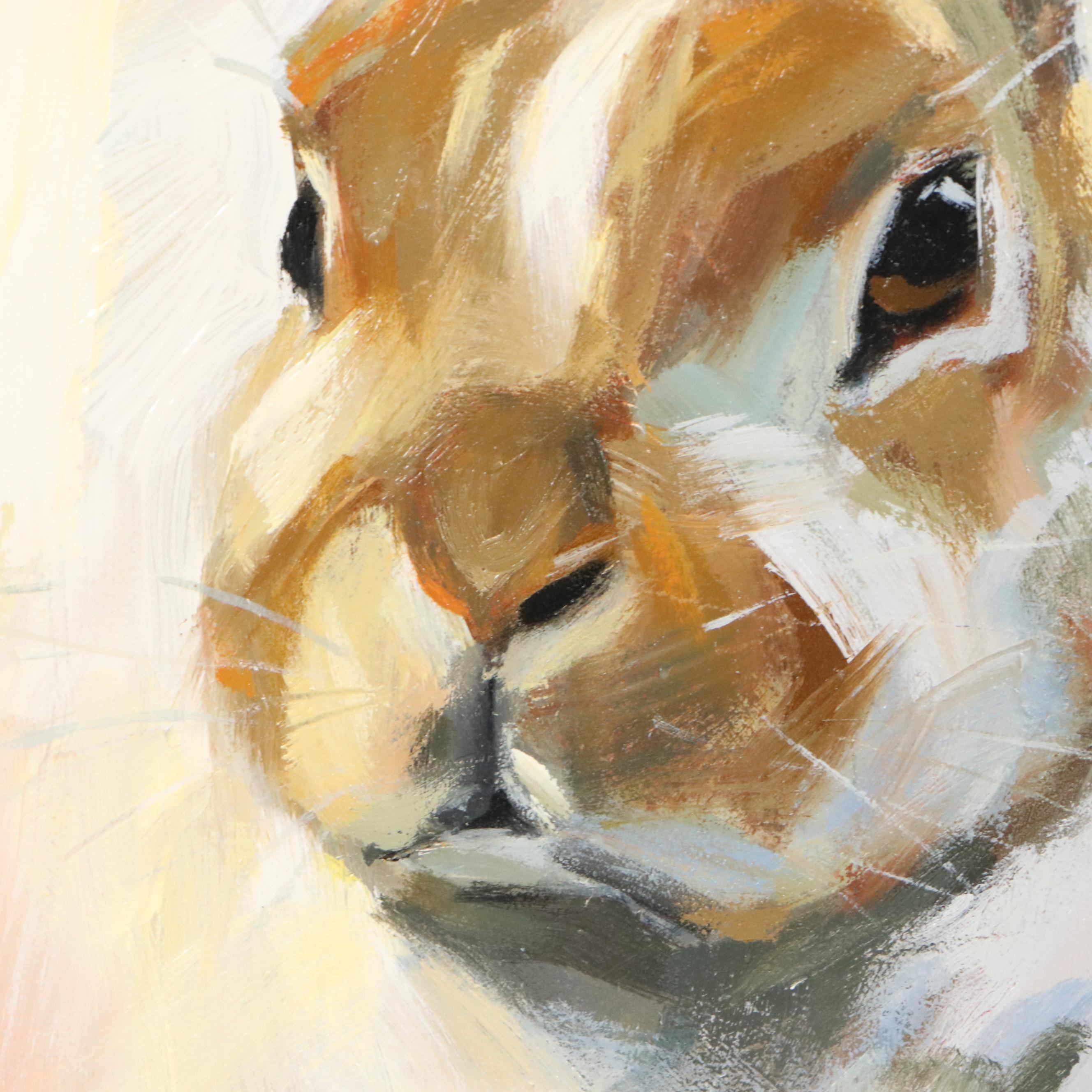 Expressionist Style Portrait of Rabbit, 21st Century