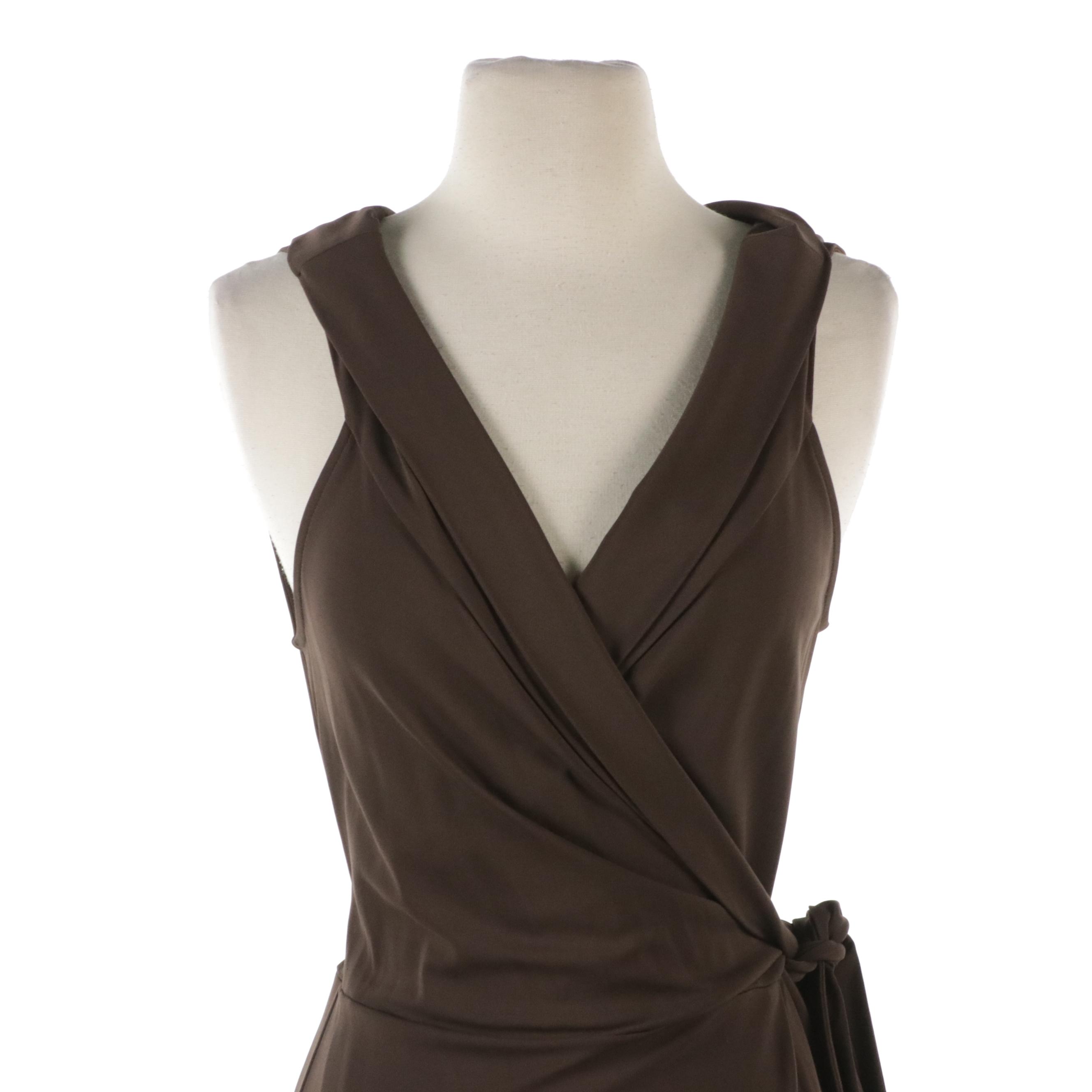 Boston Proper Sleeveless Wrap Dress and Dina Bar-El Black Silk Halter Dress