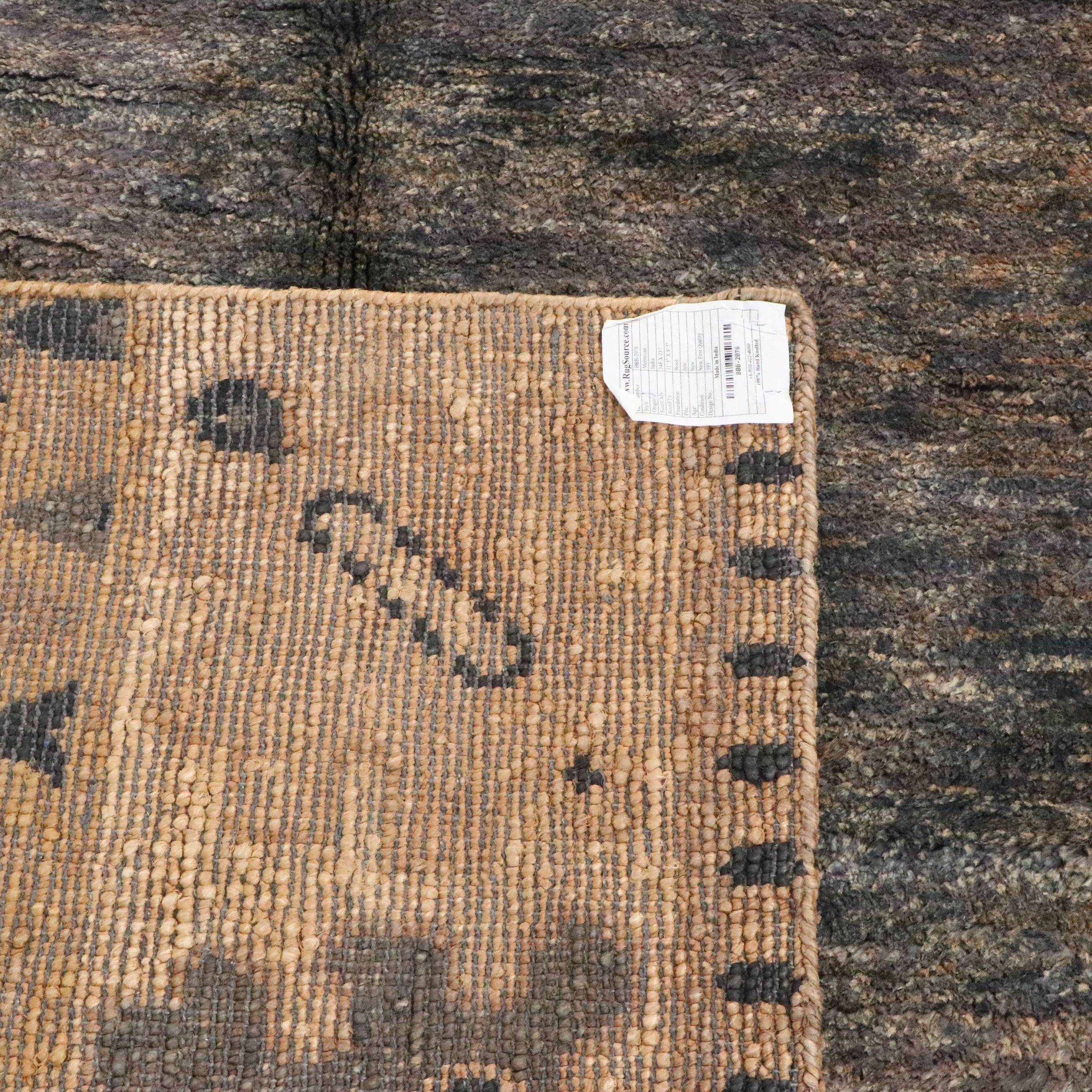 8'4 x 11'3 Hand-Knotted Indo-Moroccan Jute Area Rug