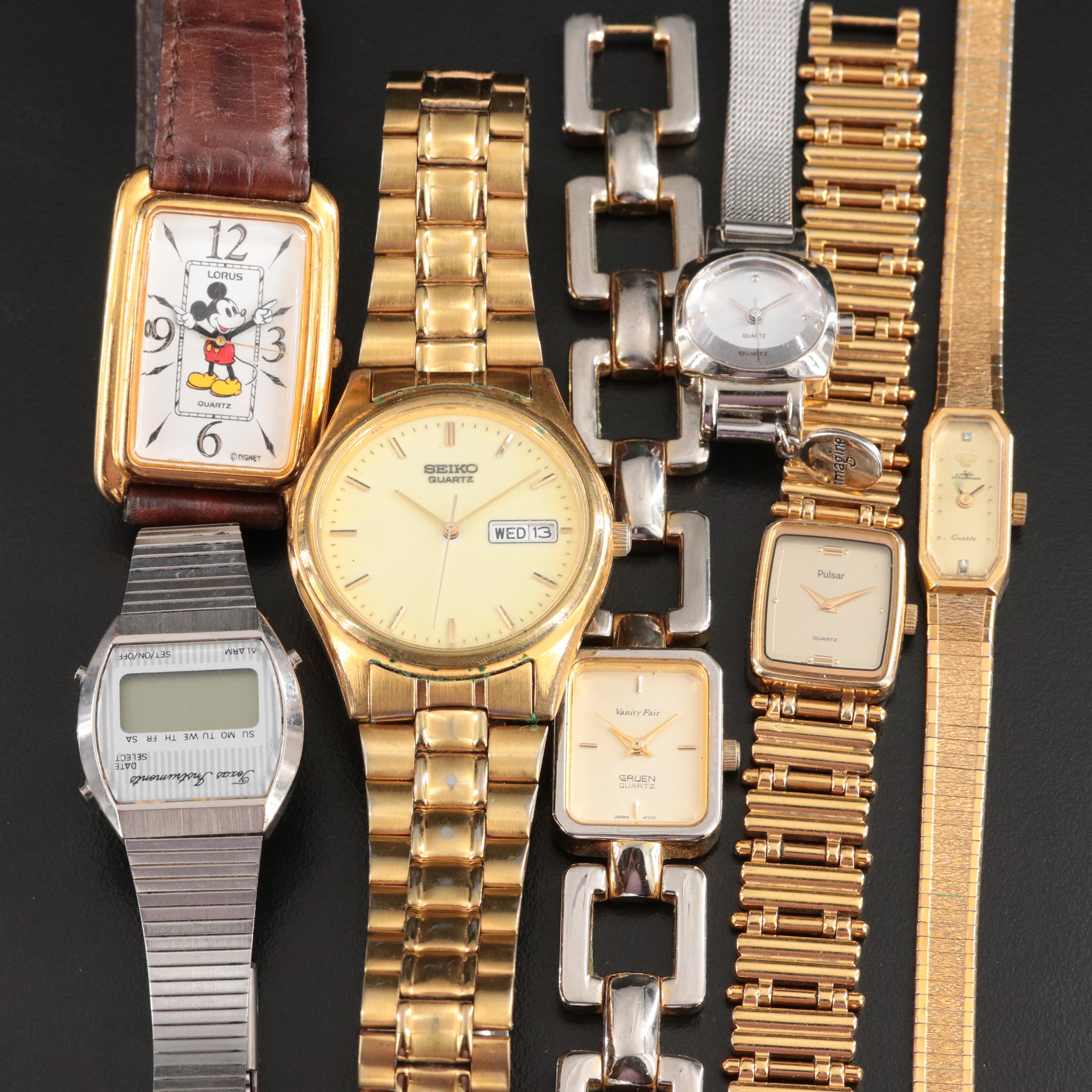 Collection of Quartz Dress Watches Featuring Lorus, Pulsar and Seiko