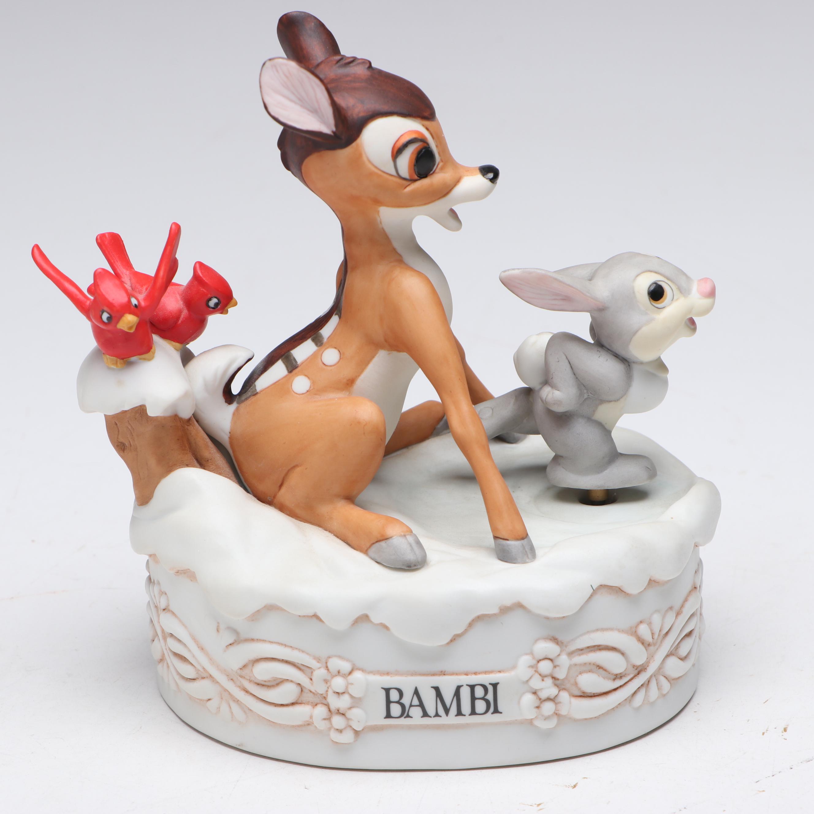 The Disney Collection Music Boxes with Timothy Mouse and Thumper Ornaments
