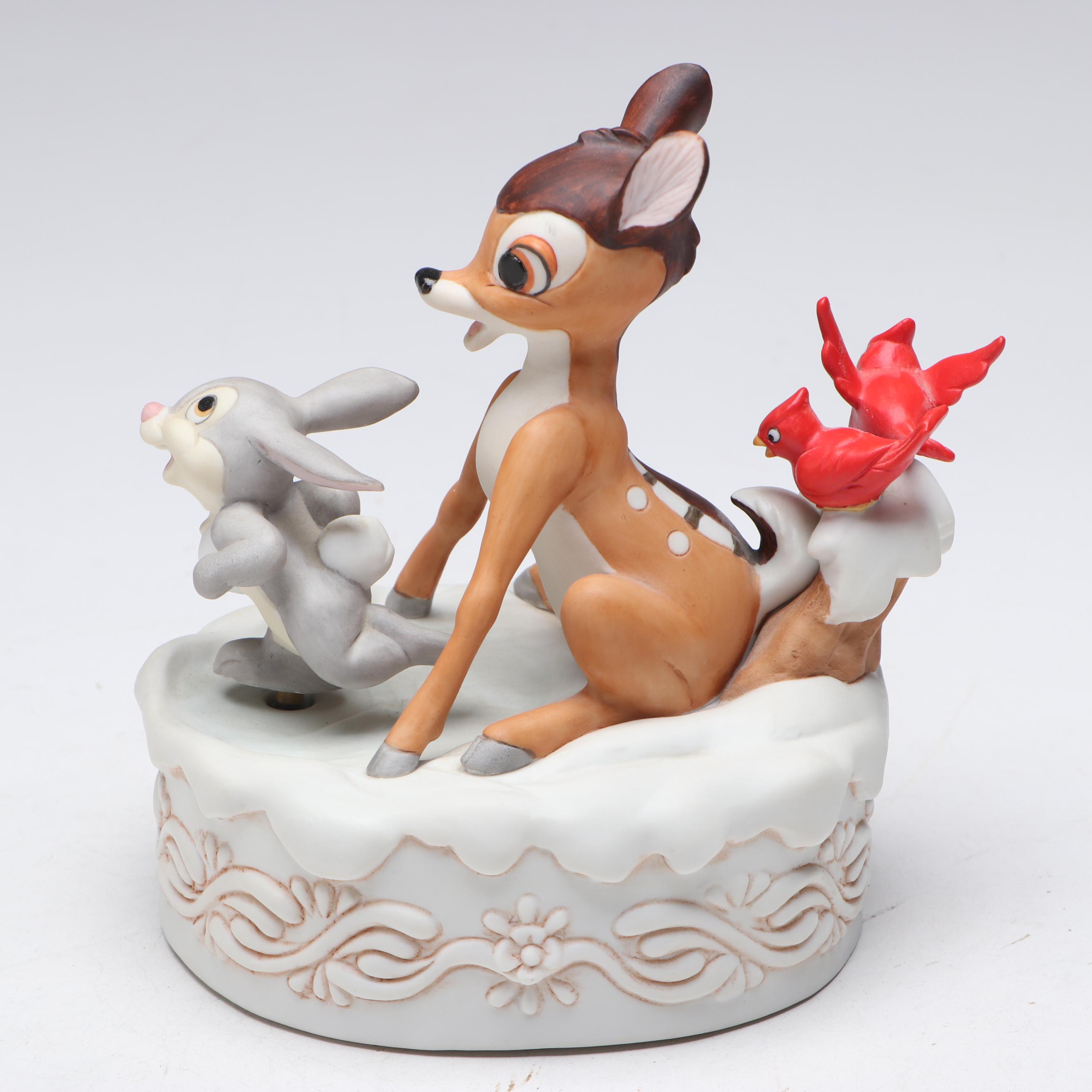 The Disney Collection Music Boxes with Timothy Mouse and Thumper Ornaments