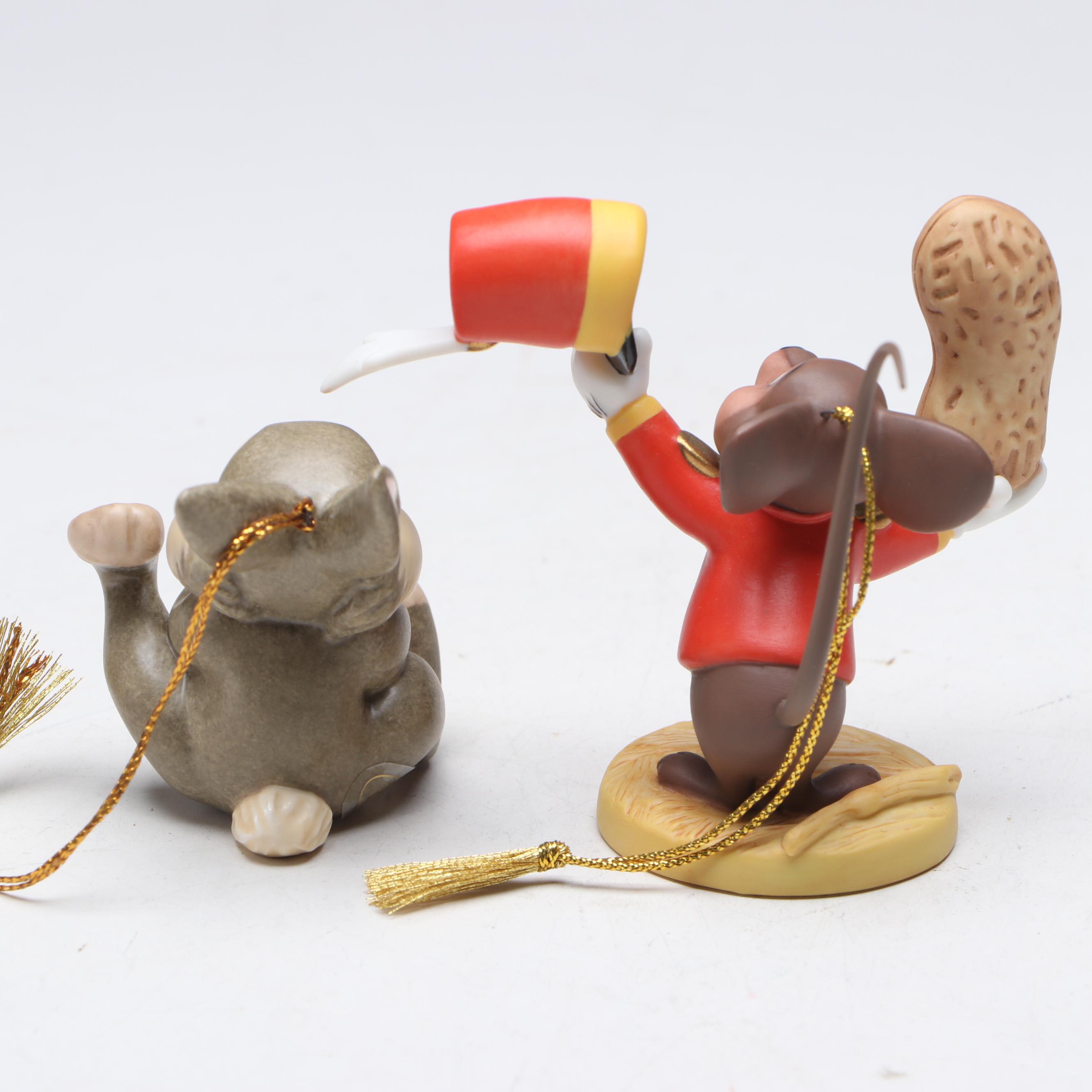 The Disney Collection Music Boxes with Timothy Mouse and Thumper Ornaments