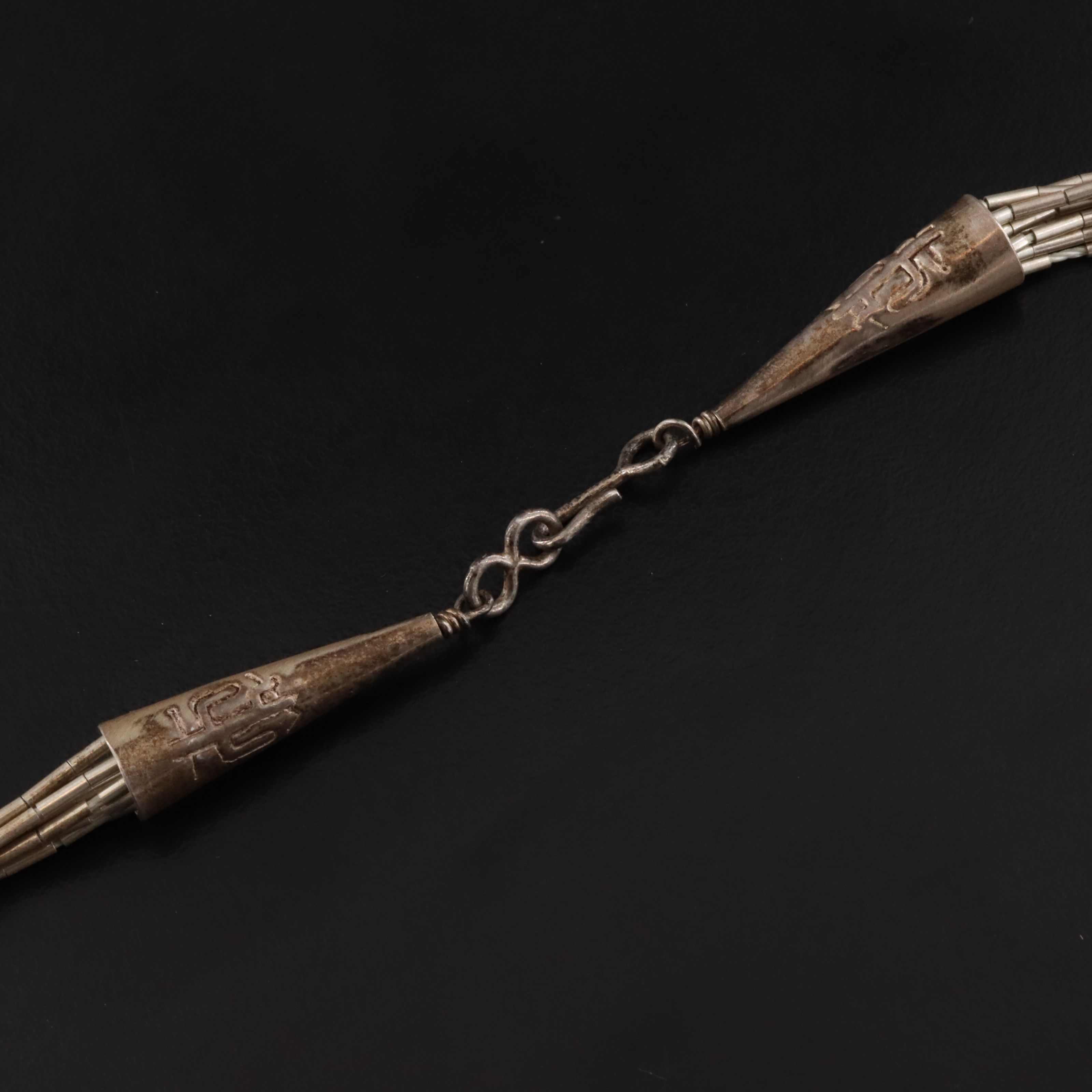 Western Sterling Liquid Silver and Coral Necklace