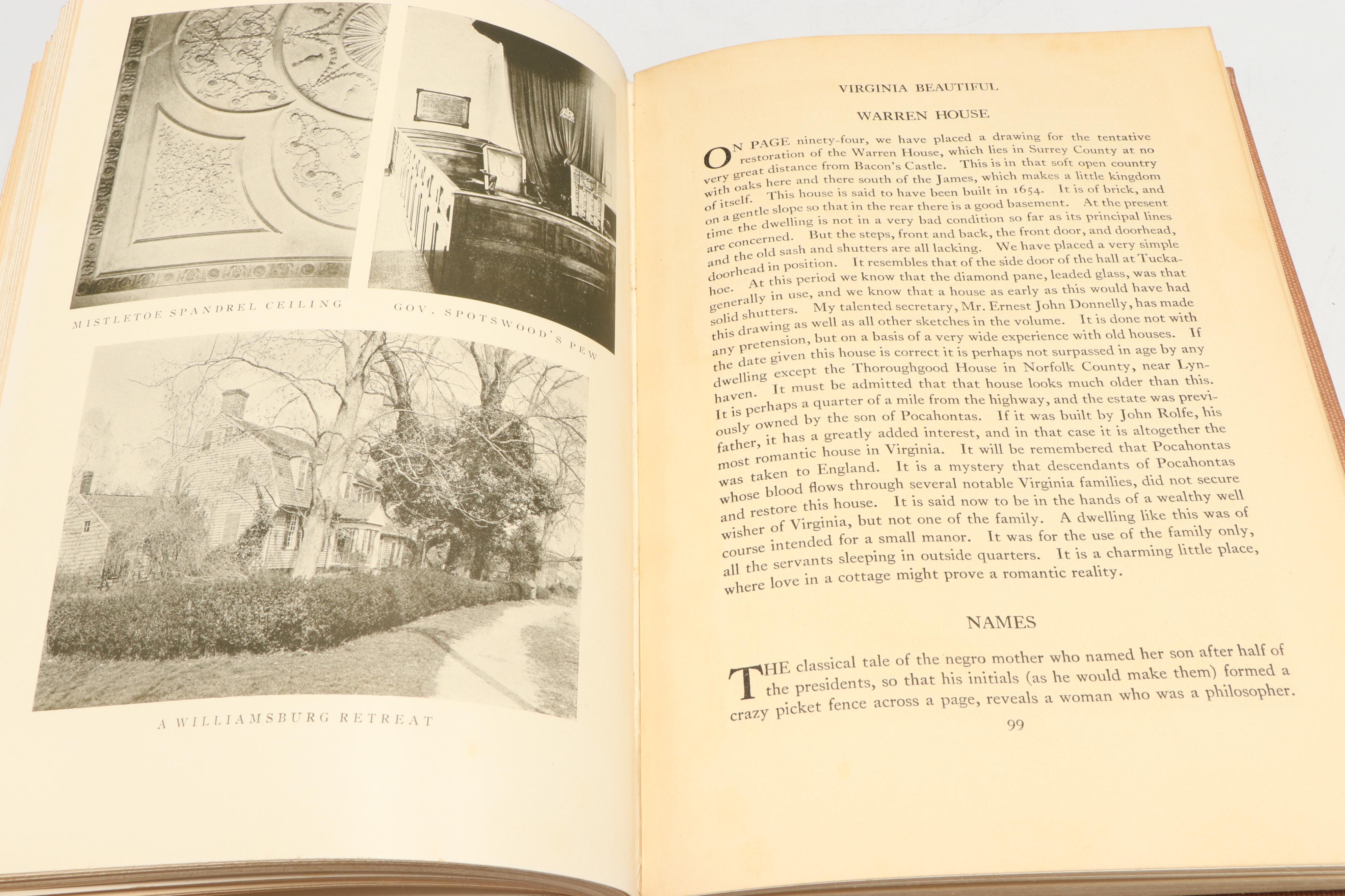 Illustrated "The Clock Book" and "Virginia Beautiful" by Wallace Nutting, 1935