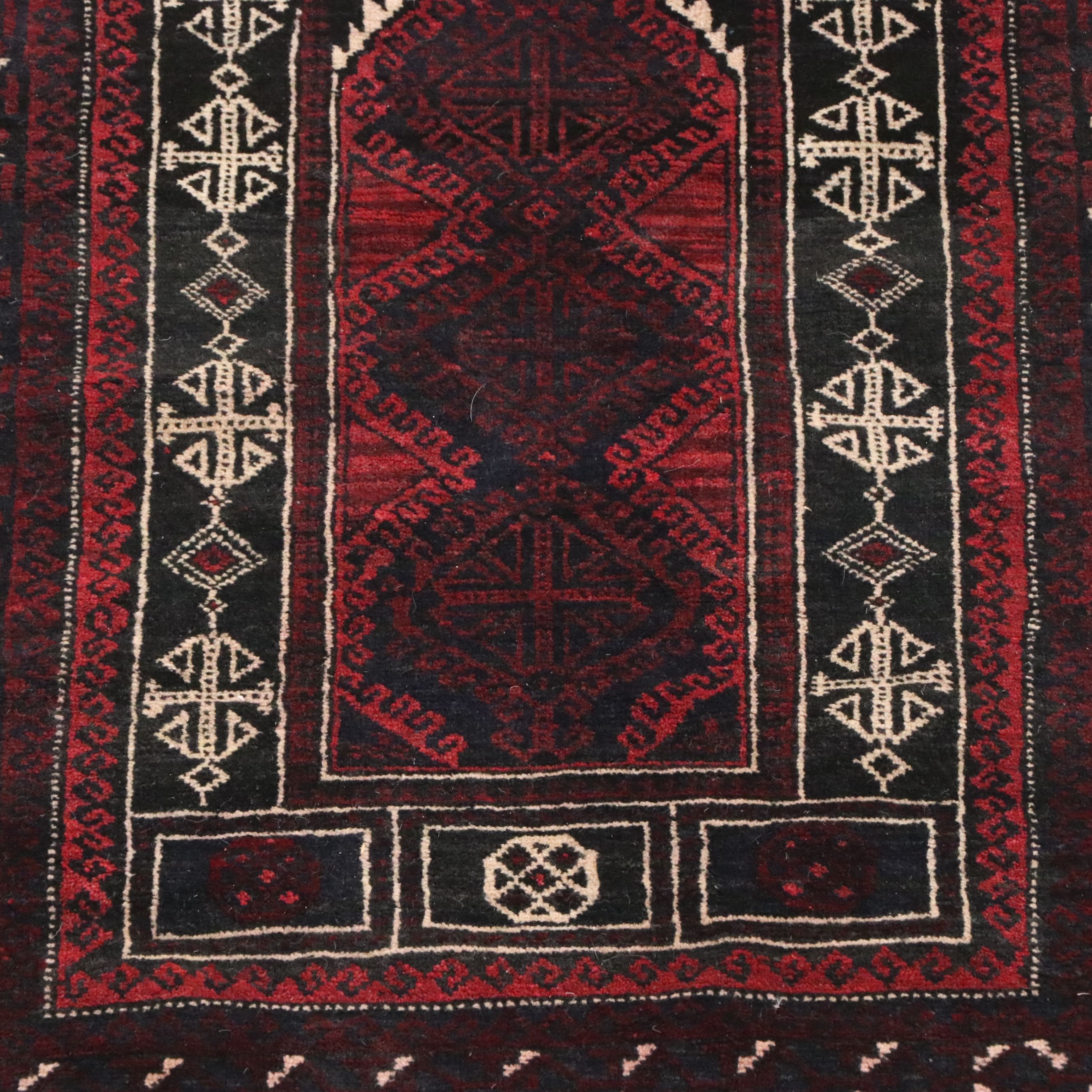3'1 x 5'3 Hand-Knotted Afghan Baluch Prayer Rug