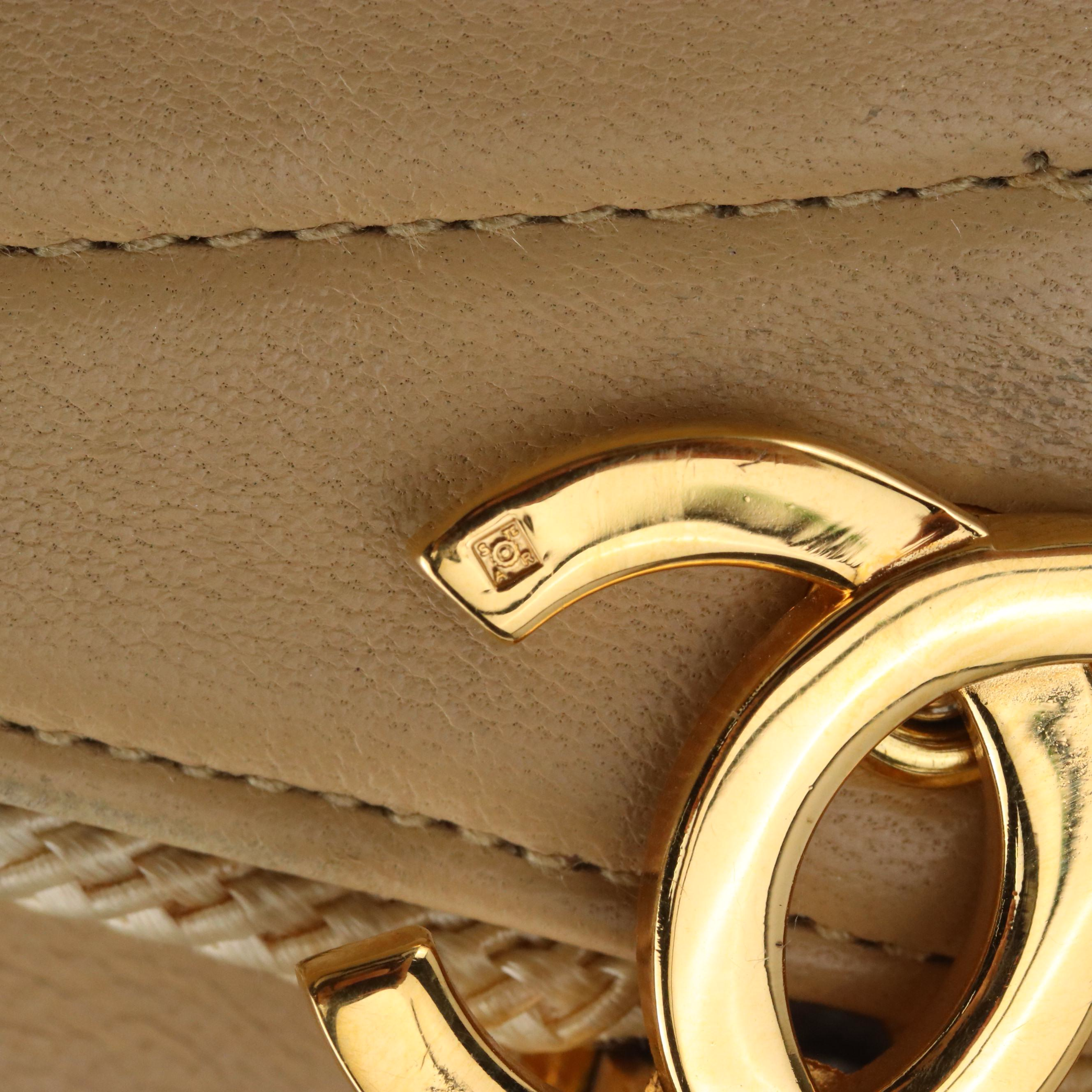 Chanel Single Flap Bag in Neutral Wave Quilted Lambskin Leather with Rope Trim