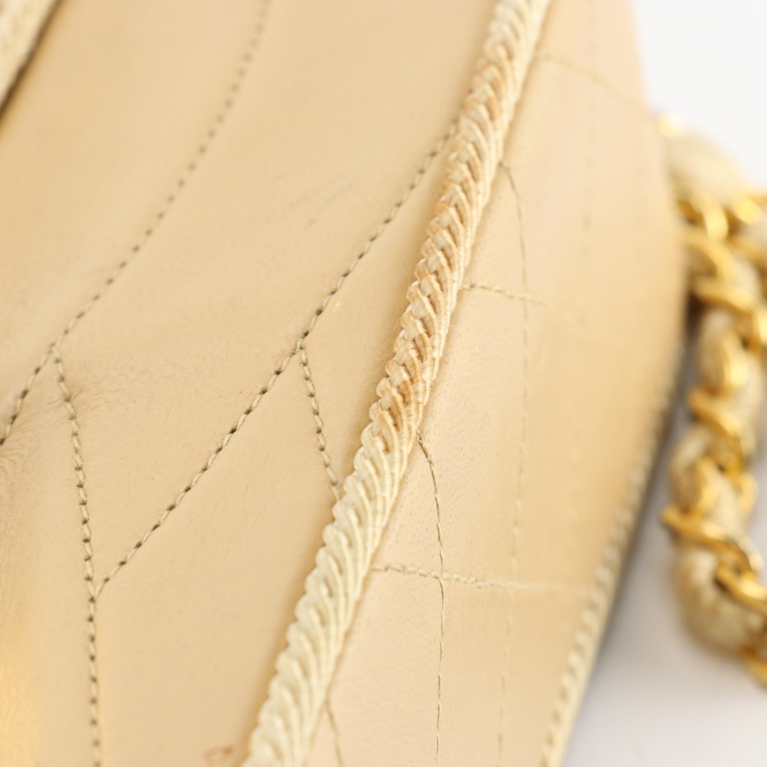 Chanel Single Flap Bag in Neutral Wave Quilted Lambskin Leather with Rope Trim