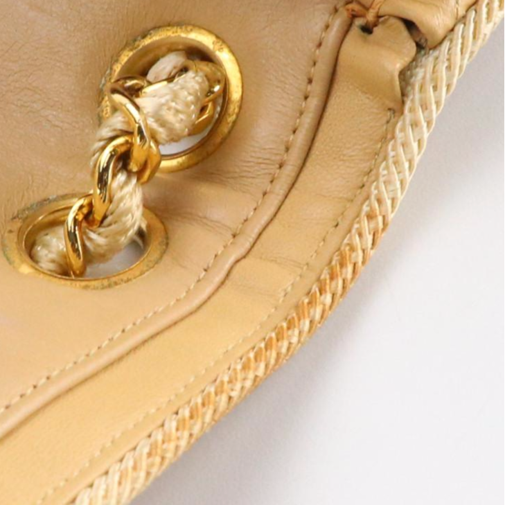 Chanel Single Flap Bag in Neutral Wave Quilted Lambskin Leather with Rope Trim