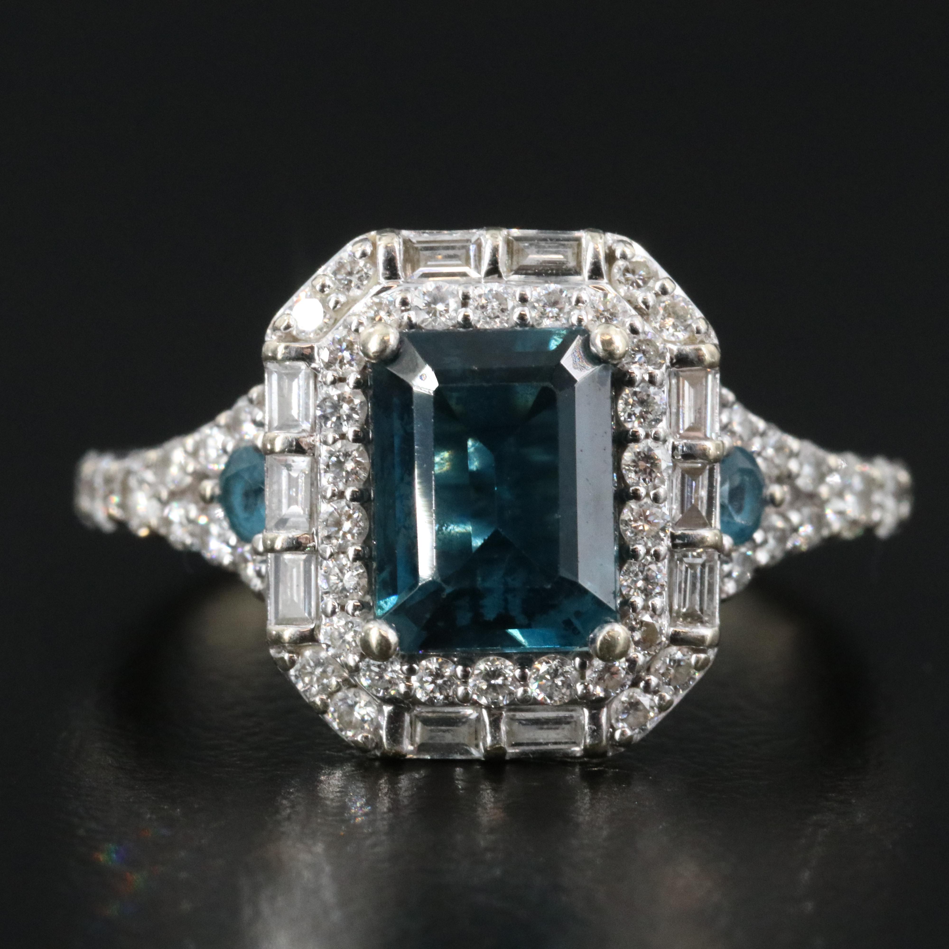 Enchanted Disney Cinderella 14K Blue Topaz and Diamond Ring