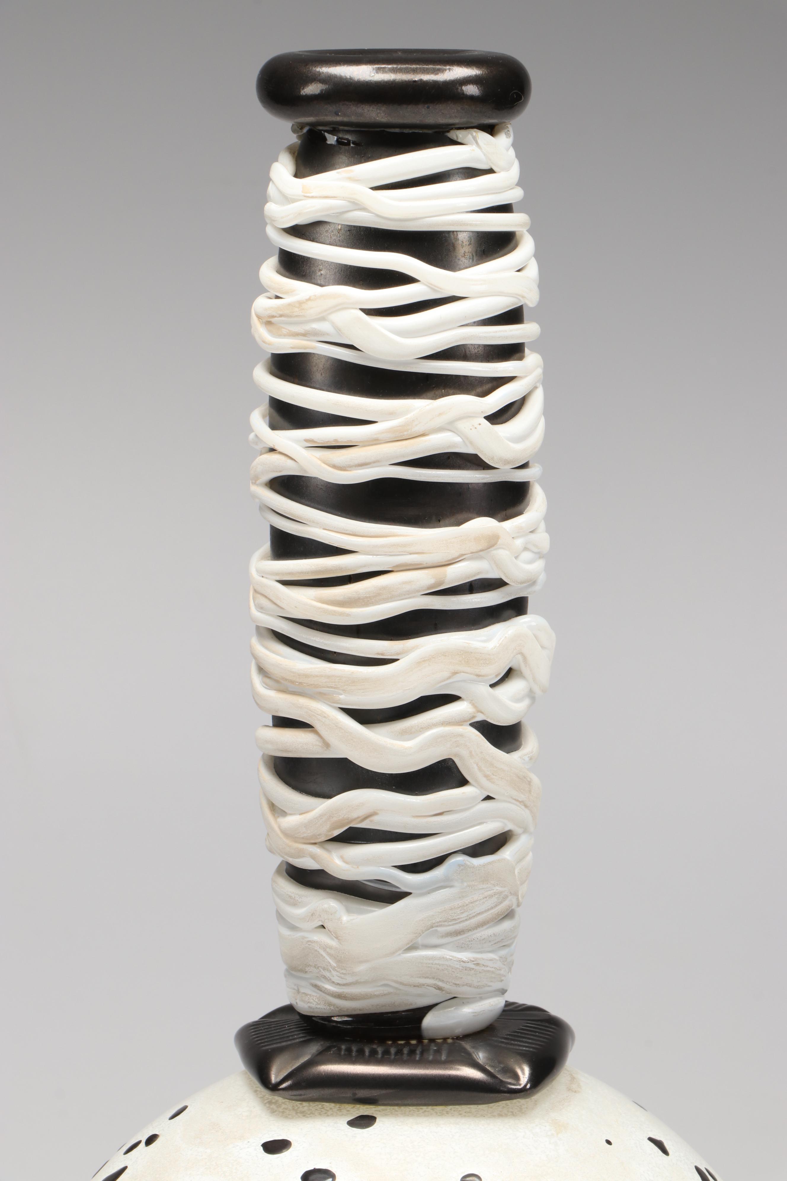 Signed Threaded Art Glass Vase