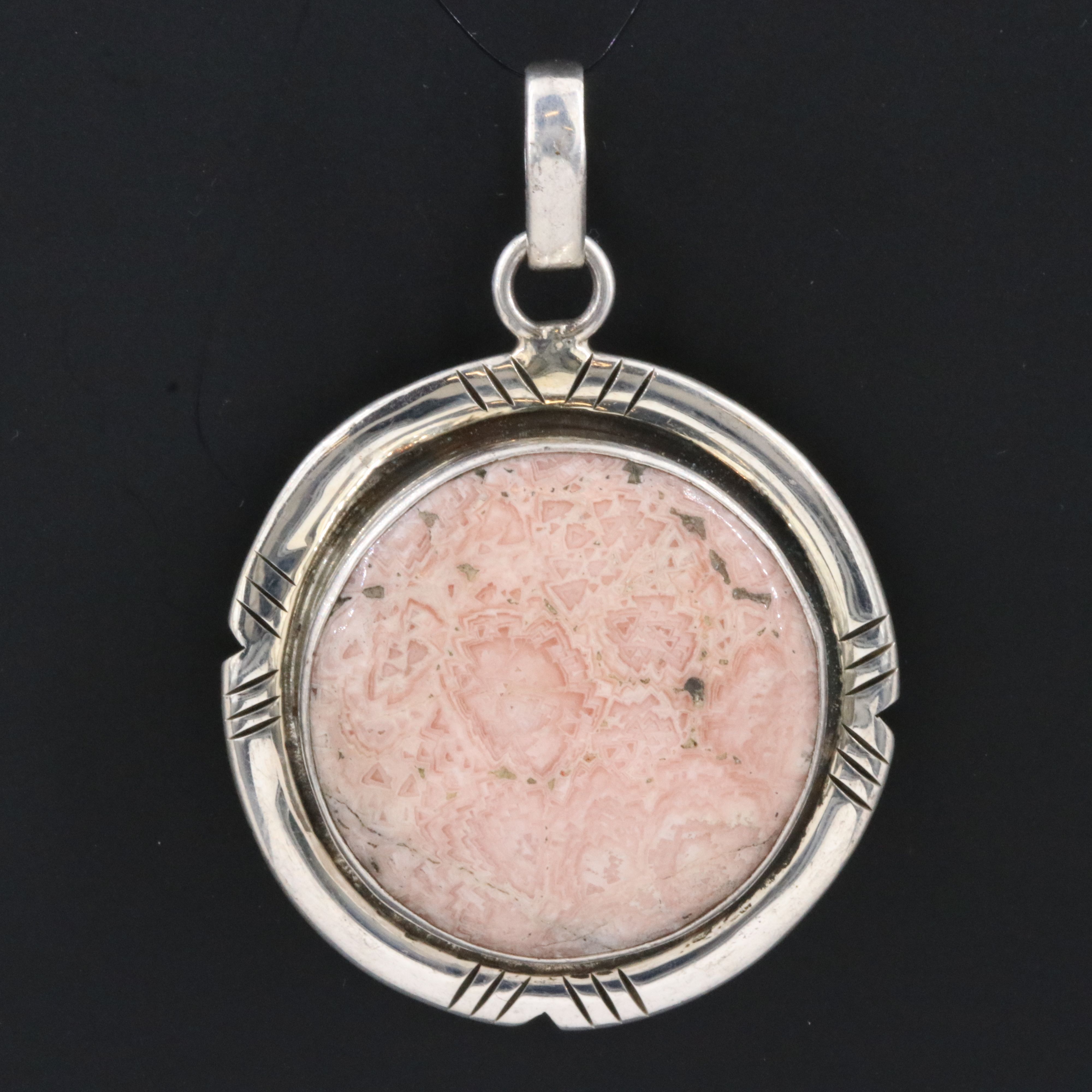 Sterling Rhodochrosite Pendant