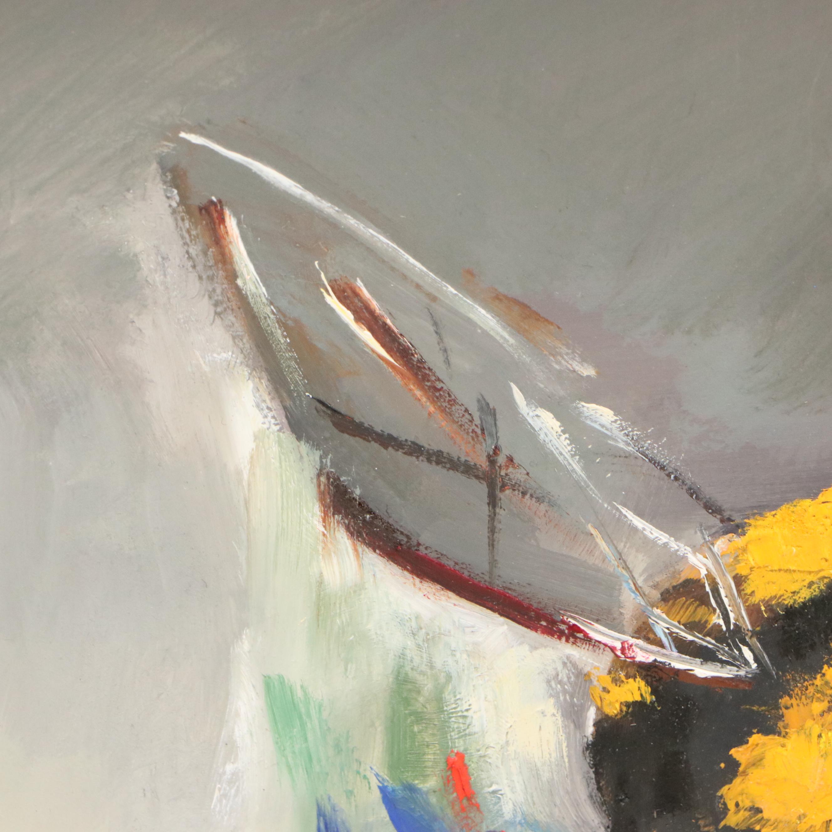 Natalie Demenko Oil Painting of Bee on Flower, 21st Century