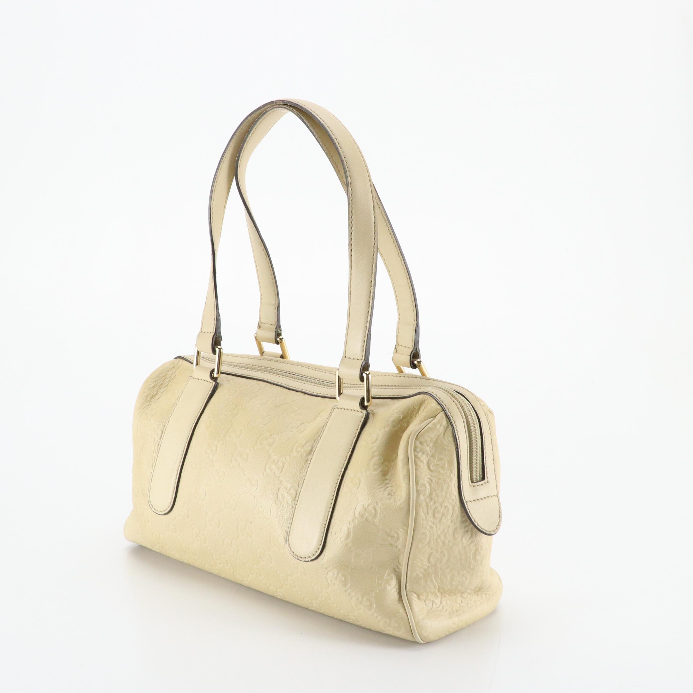 Gucci Zip-Around Boston Bag In Sandy Beige Grained Guccissima Leather