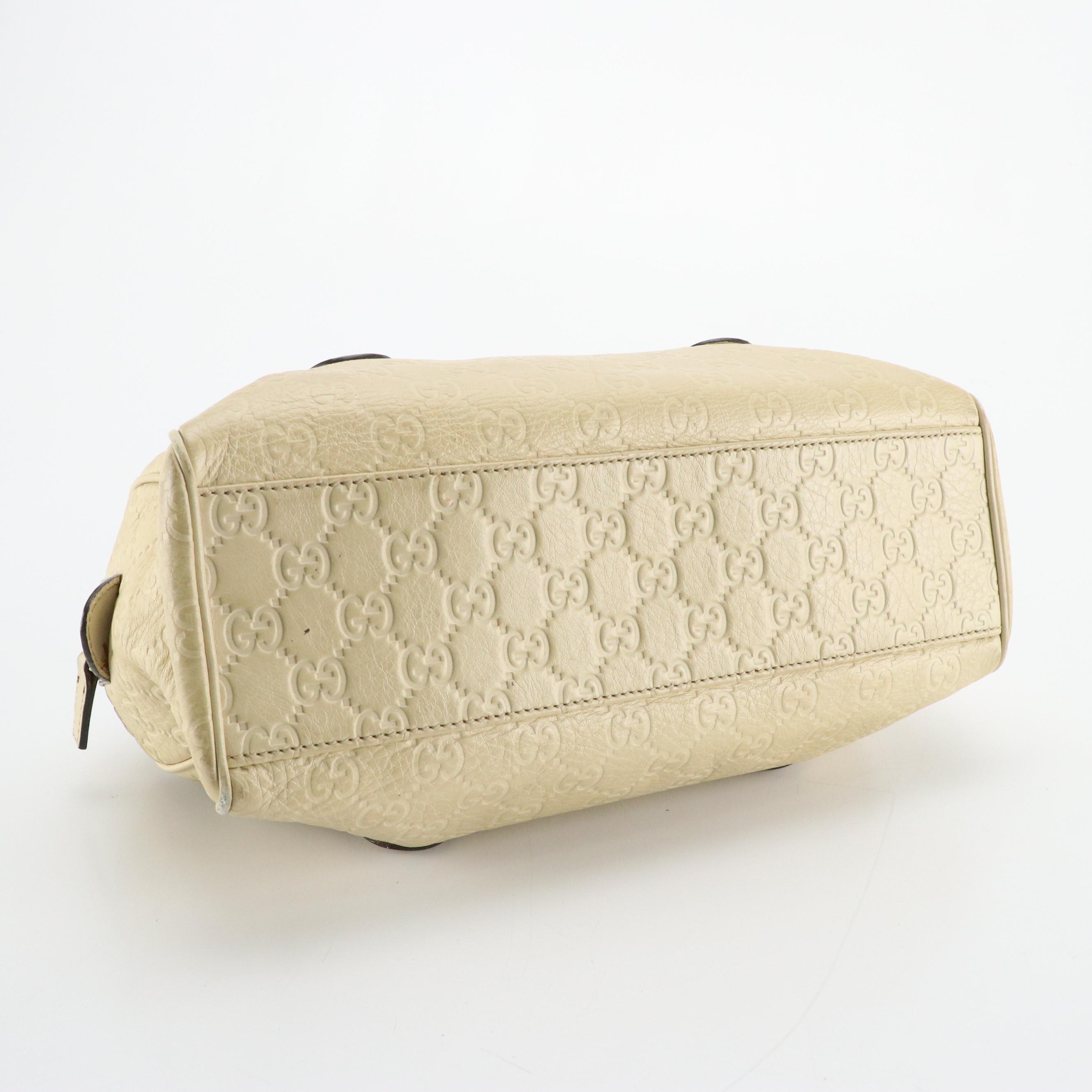 Gucci Zip-Around Boston Bag In Sandy Beige Grained Guccissima Leather