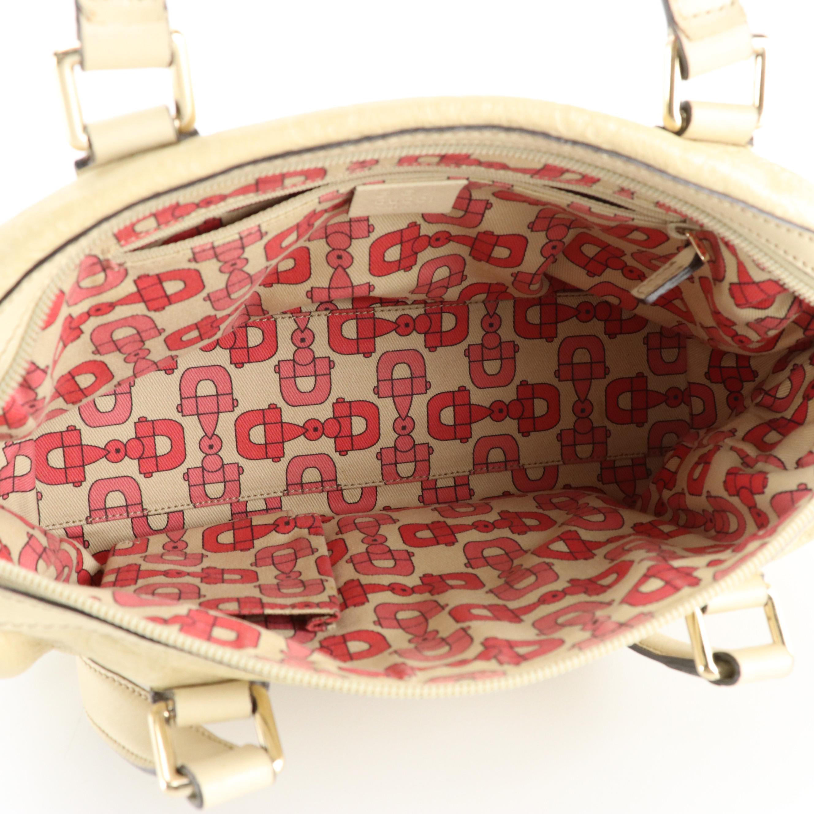 Gucci Zip-Around Boston Bag In Sandy Beige Grained Guccissima Leather