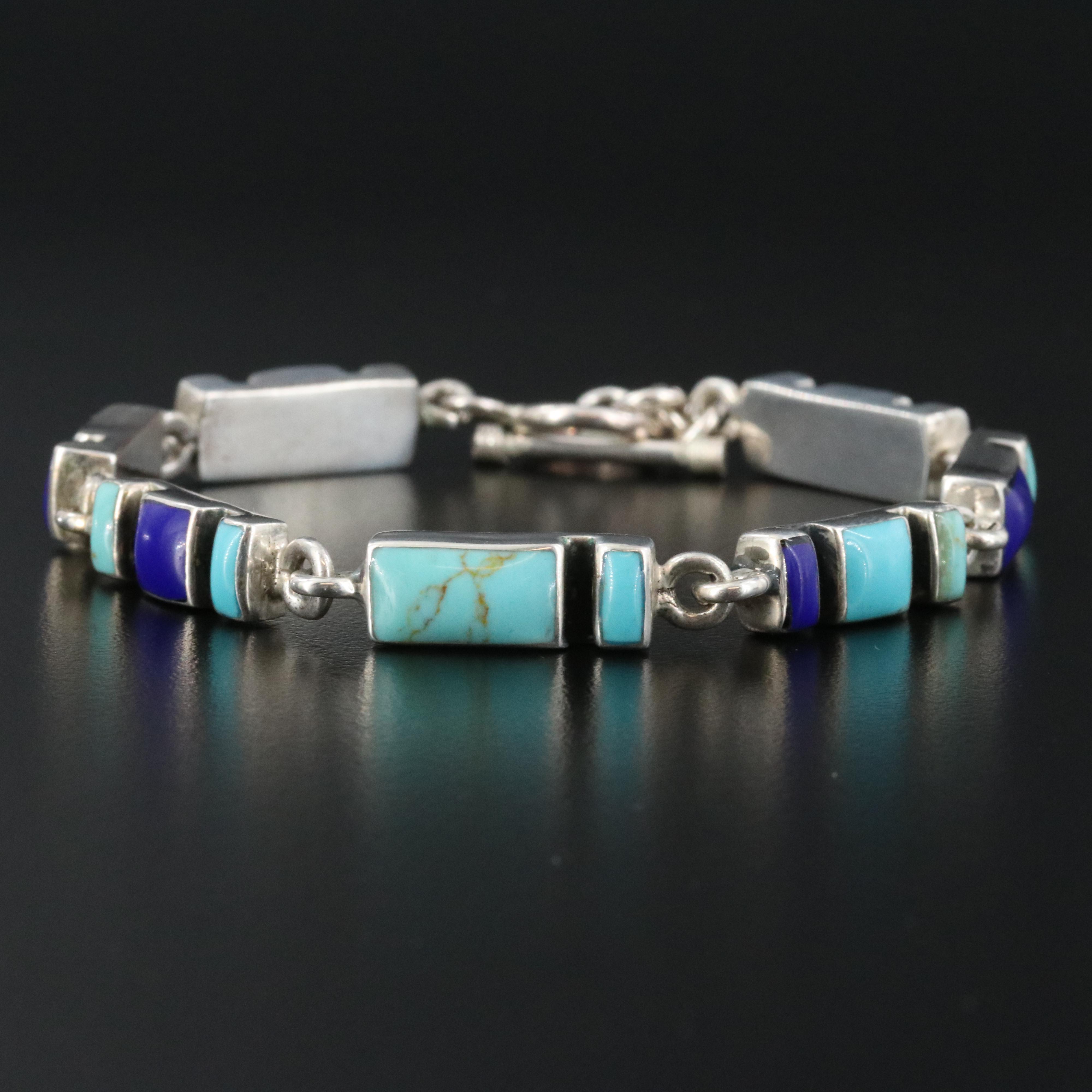 Sterling Faux Gemstone Bracelet