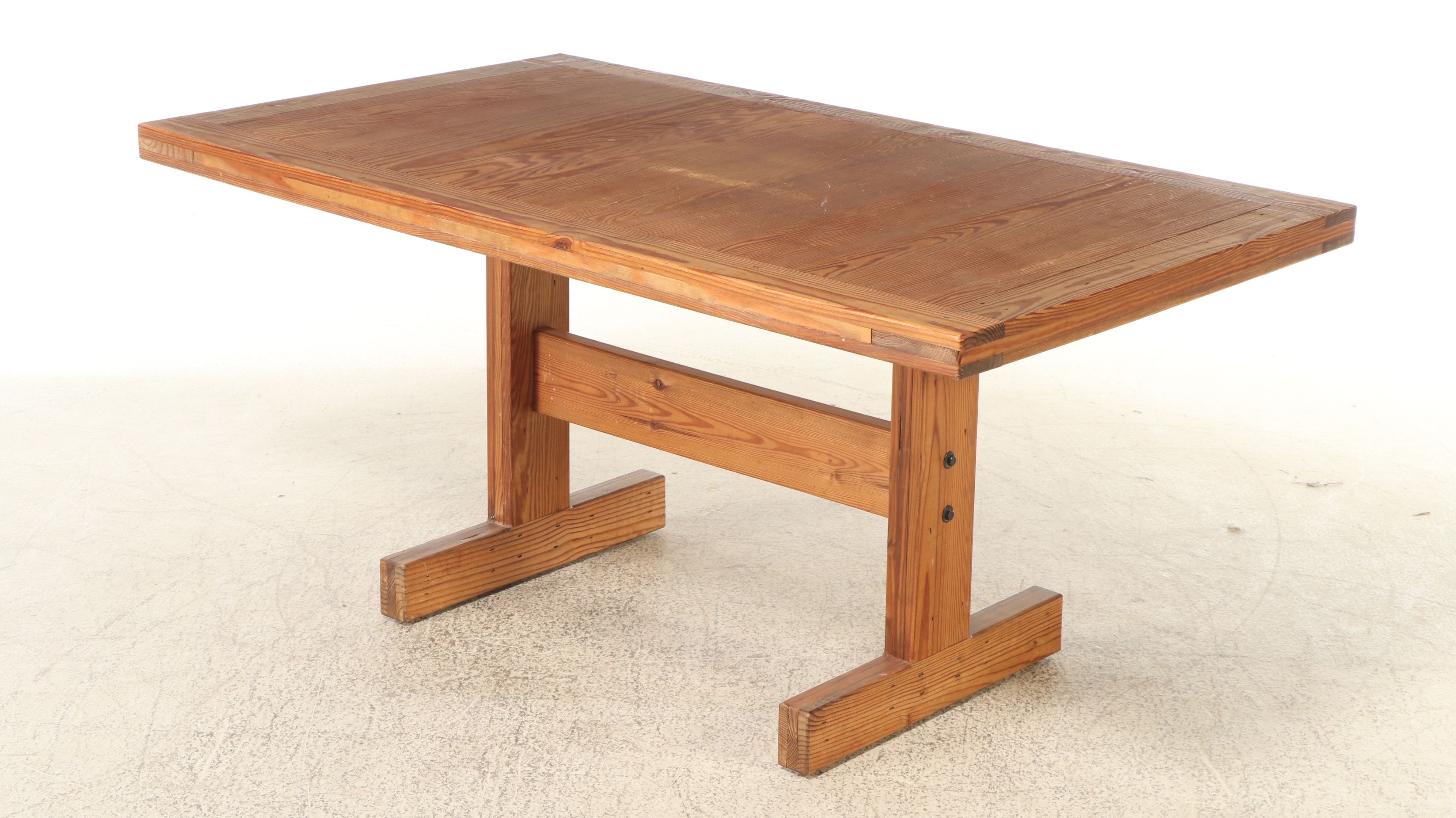 This End Up Pine Dining Table with Bench Seat and Four Armchairs