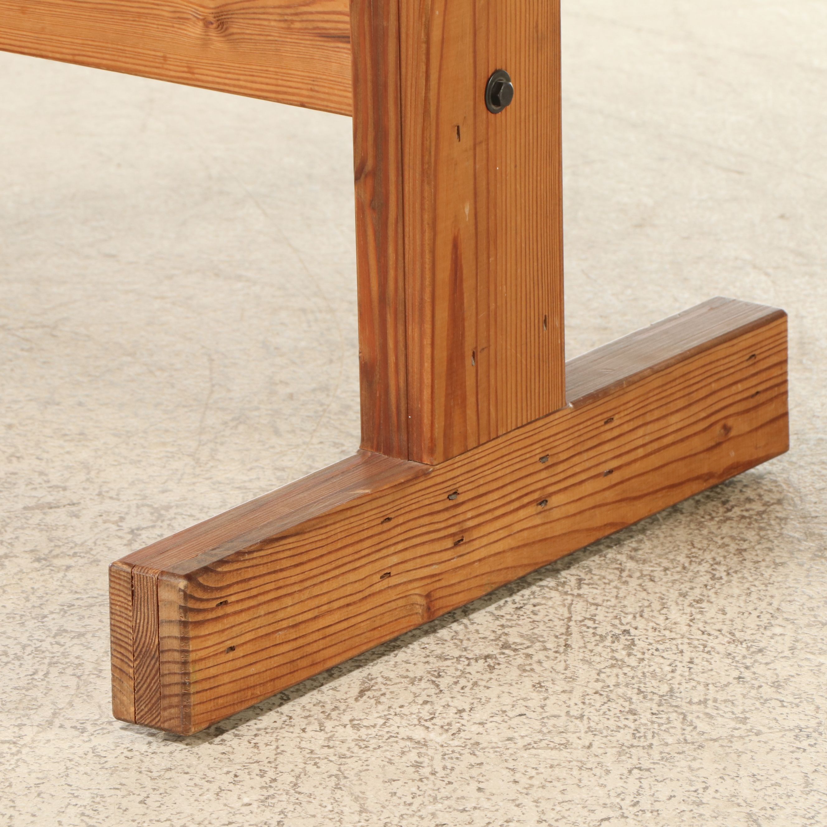 This End Up Pine Dining Table with Bench Seat and Four Armchairs