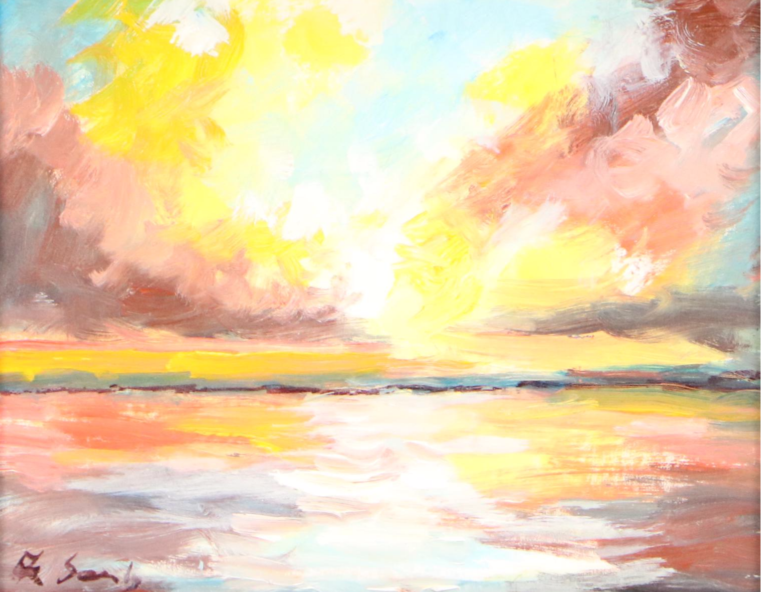 Andrew Semberecki Oil Painting "Sunset Landscape," 2024