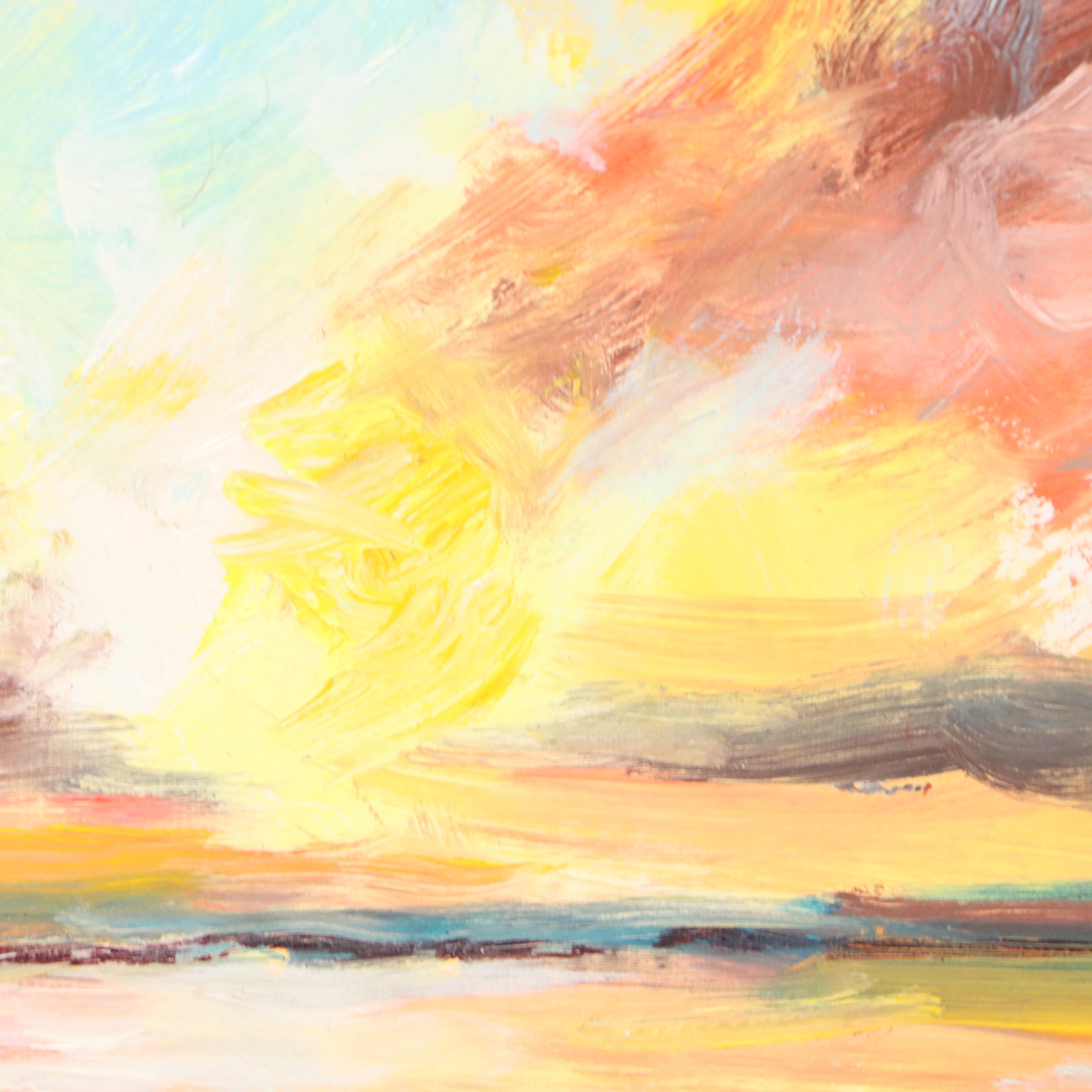 Andrew Semberecki Oil Painting "Sunset Landscape," 2024