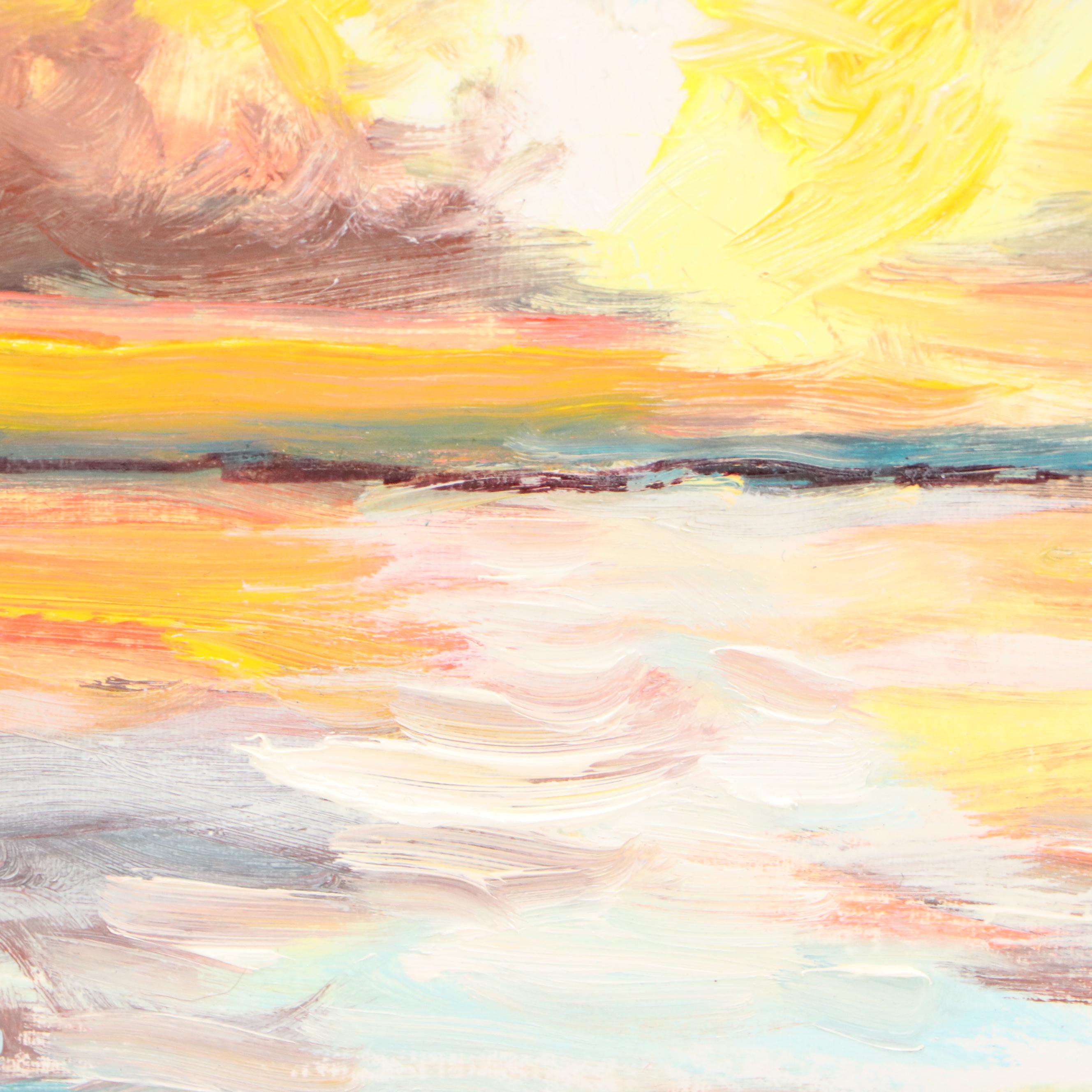 Andrew Semberecki Oil Painting "Sunset Landscape," 2024