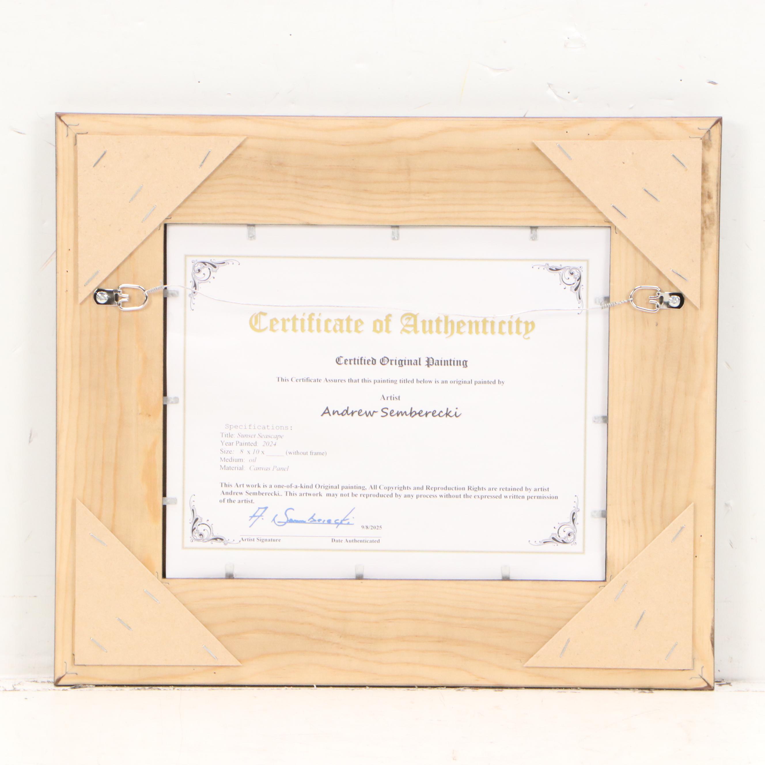 Andrew Semberecki Oil Painting "Sunset Landscape," 2024