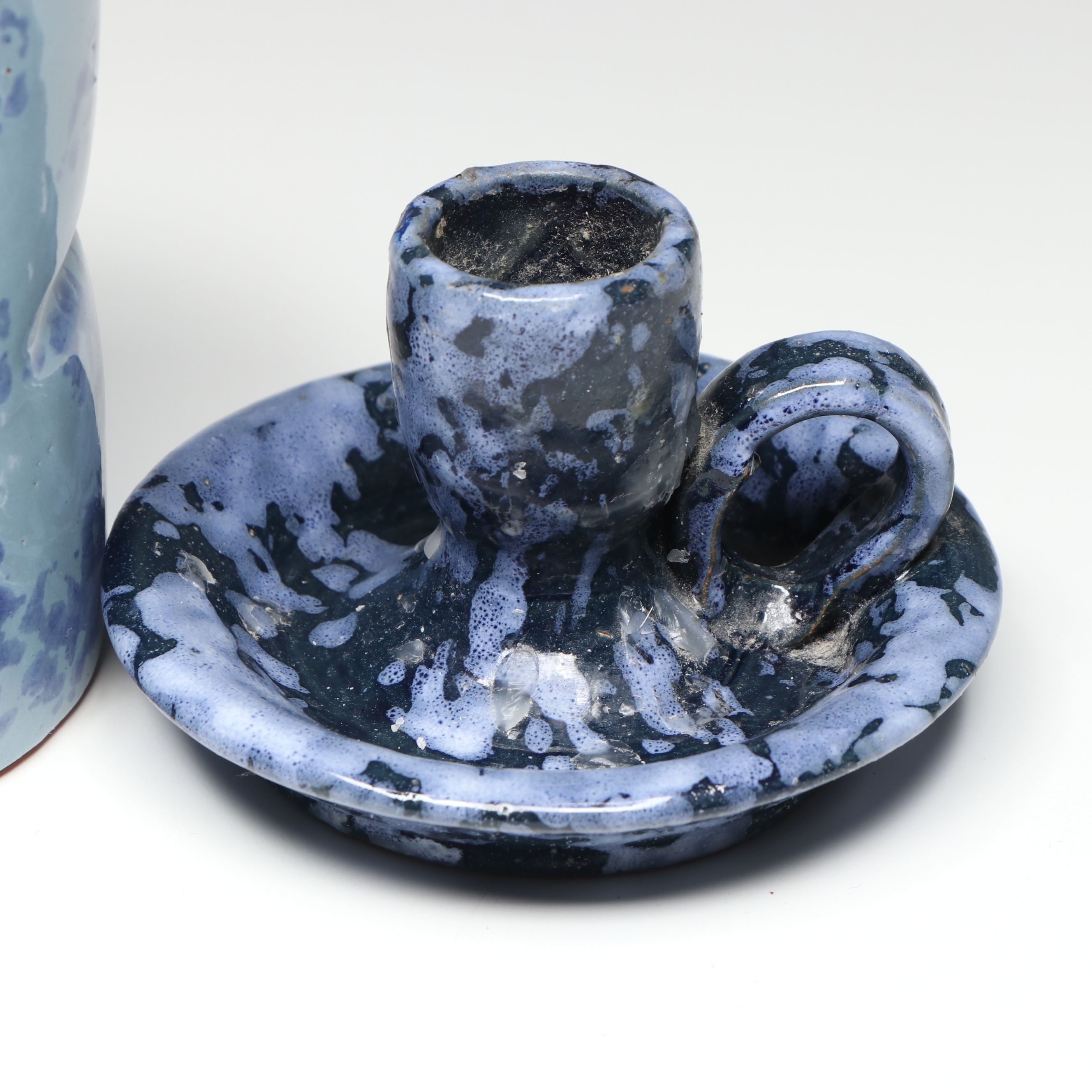 Bybee Pottery Chambersticks, with Bowls, and Vase