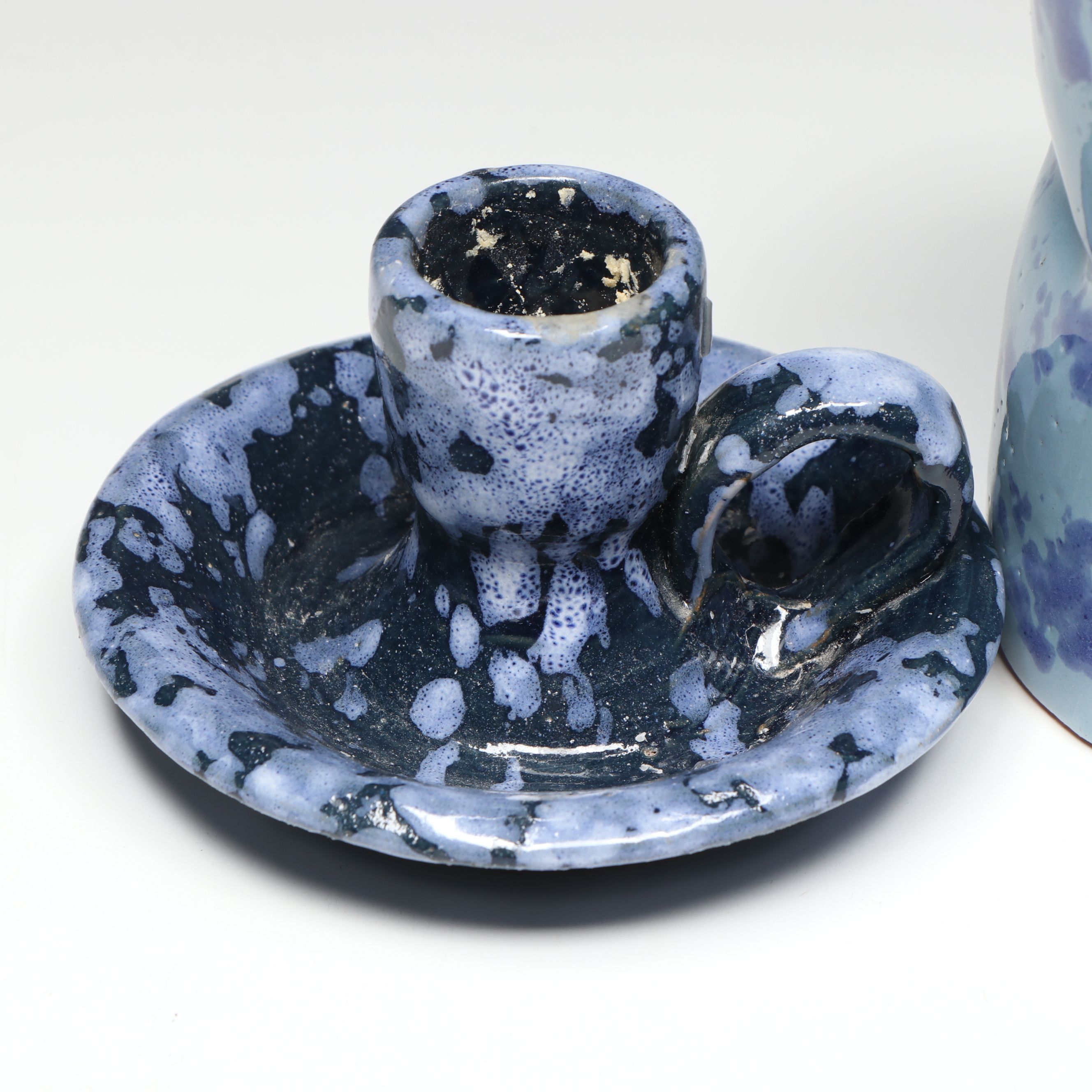 Bybee Pottery Chambersticks, with Bowls, and Vase