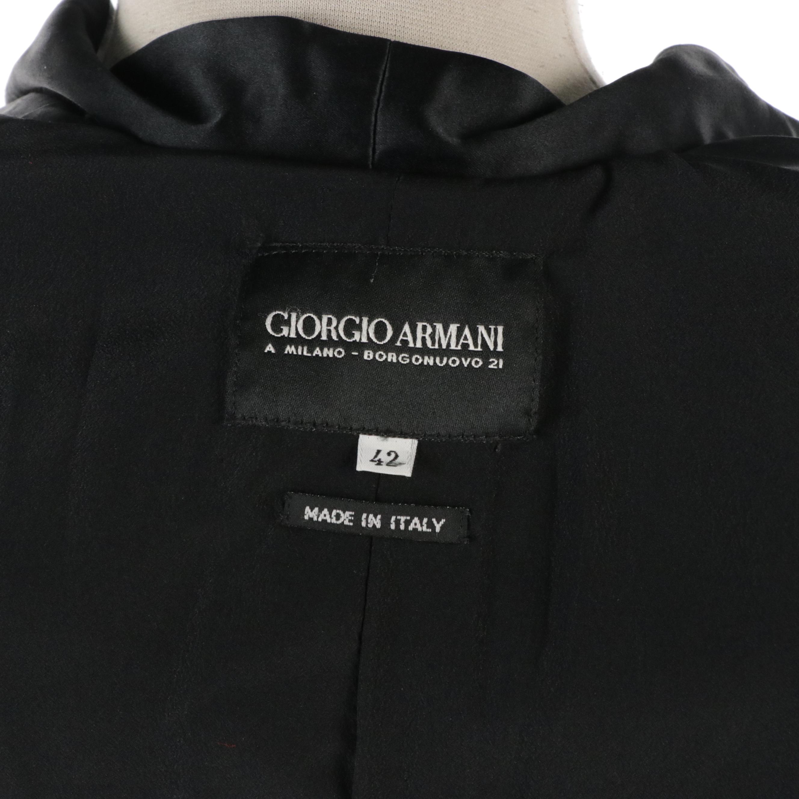 Giorgio Armani Black Silk and Velvet Jacket