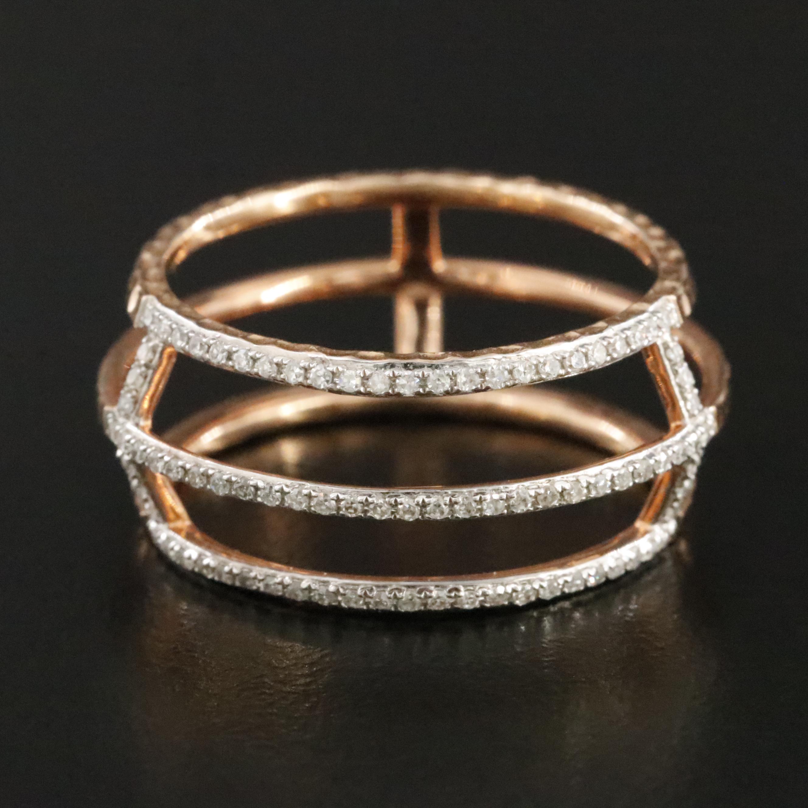 14K Rose Gold 0.22 CTW Diamond Ring